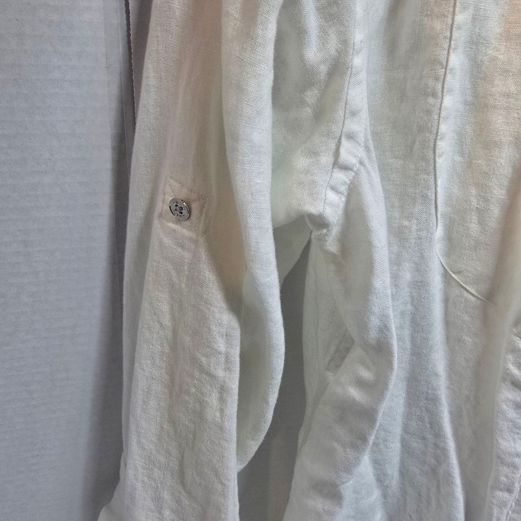 Chaps Women's Chaps White Linen Button Down Shirt L Size L / US 10 / IT 46 - 4 Thumbnail