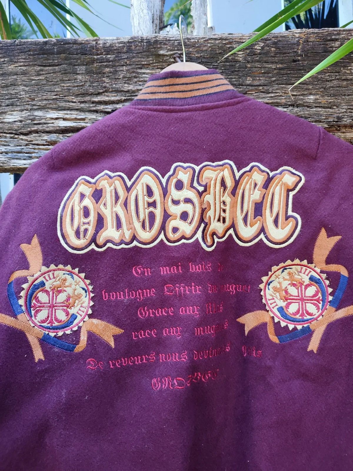 Vintage Vintage 90s Grosbec Varsity Jacket Embroidery French Patches Size US L / EU 52-54 / 3 - 2 Thumbnail