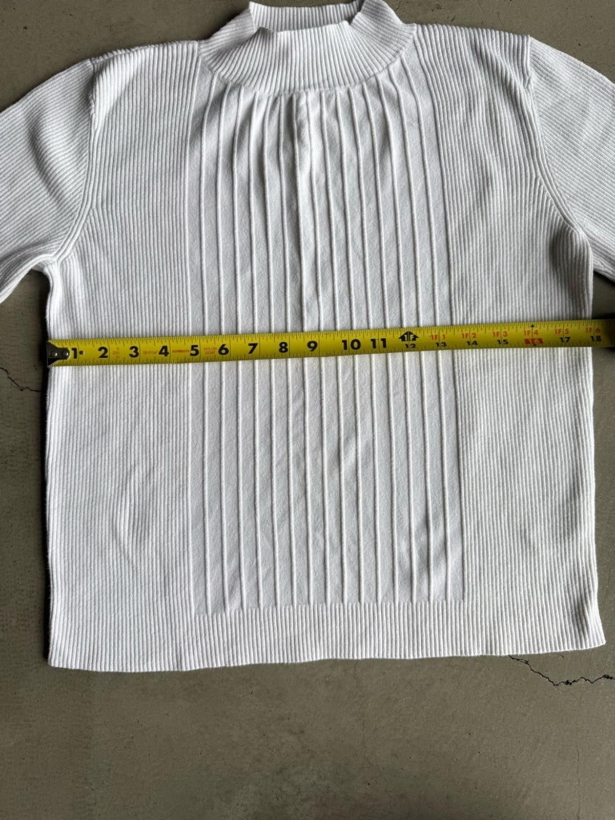 Opening Ceremony CeCe / Ribbed Mock Neck Sweater Top / White Tan Size L / US 10 / IT 46 - 6 Thumbnail