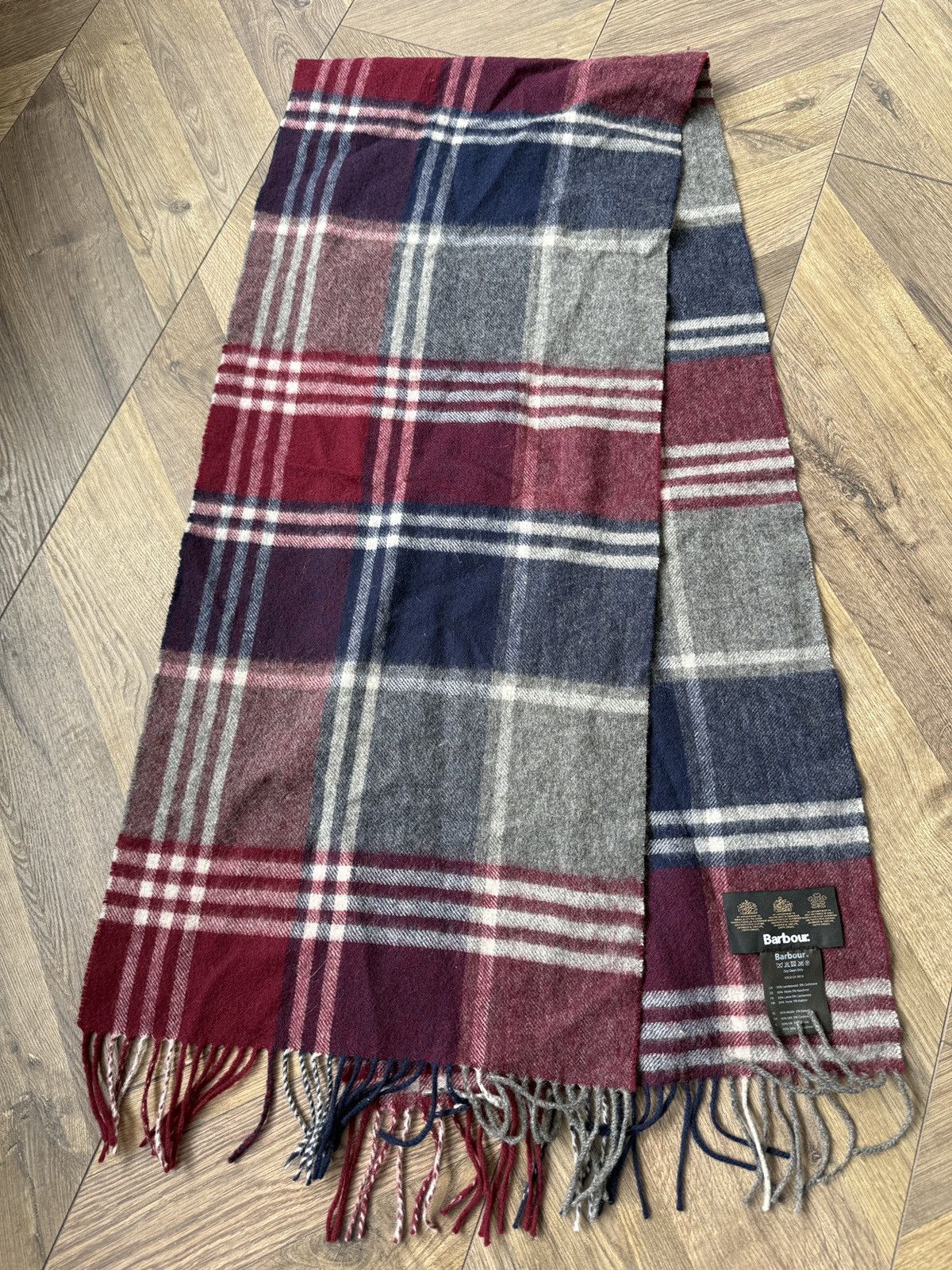 Barbour Vintage Barbour Lambswool Cashmere Tartan Scarf Size ONE SIZE - 4 Thumbnail