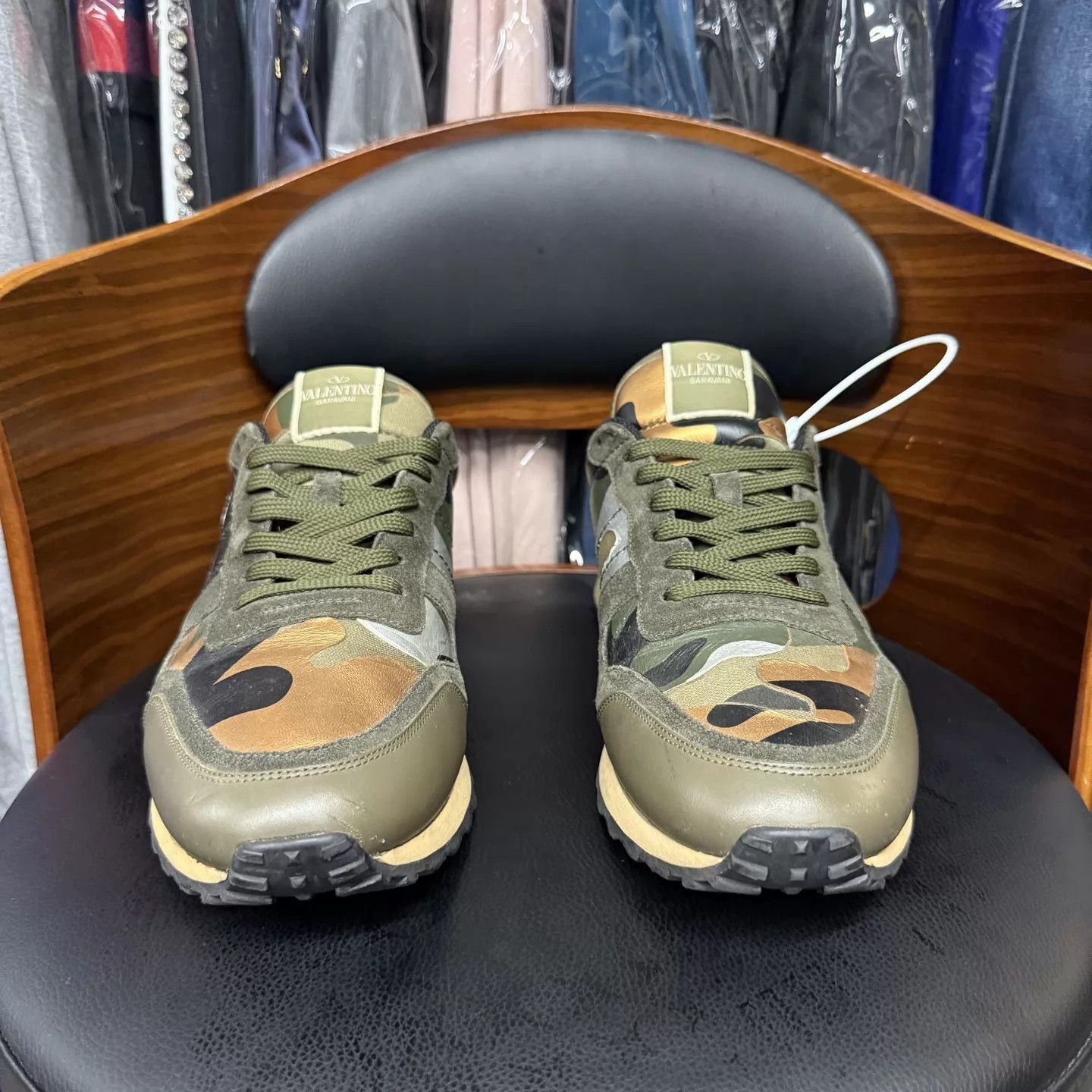 Valentino Valentino Blue-Green Camo Sneakers 43 Lightly Used Size US 10 / EU 43 - 2 Thumbnail