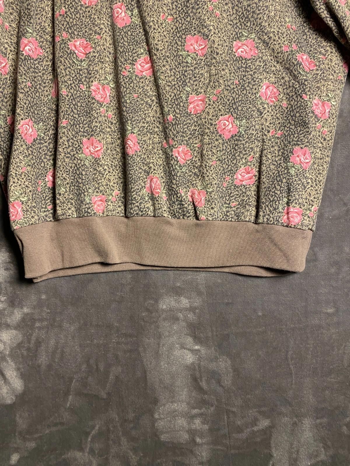 Haband 80s Haband For Her Collared Floral Brown SweatShirt Sz. L B6 Size L / US 10 / IT 46 - 6 Thumbnail