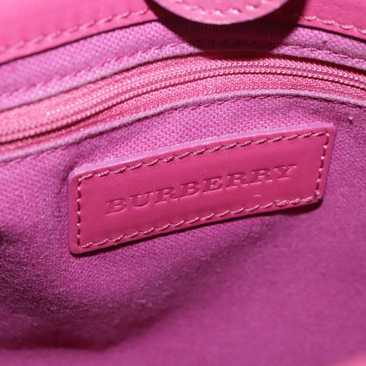 Burberry Blue Label Hand Bag Leather Pink Gold