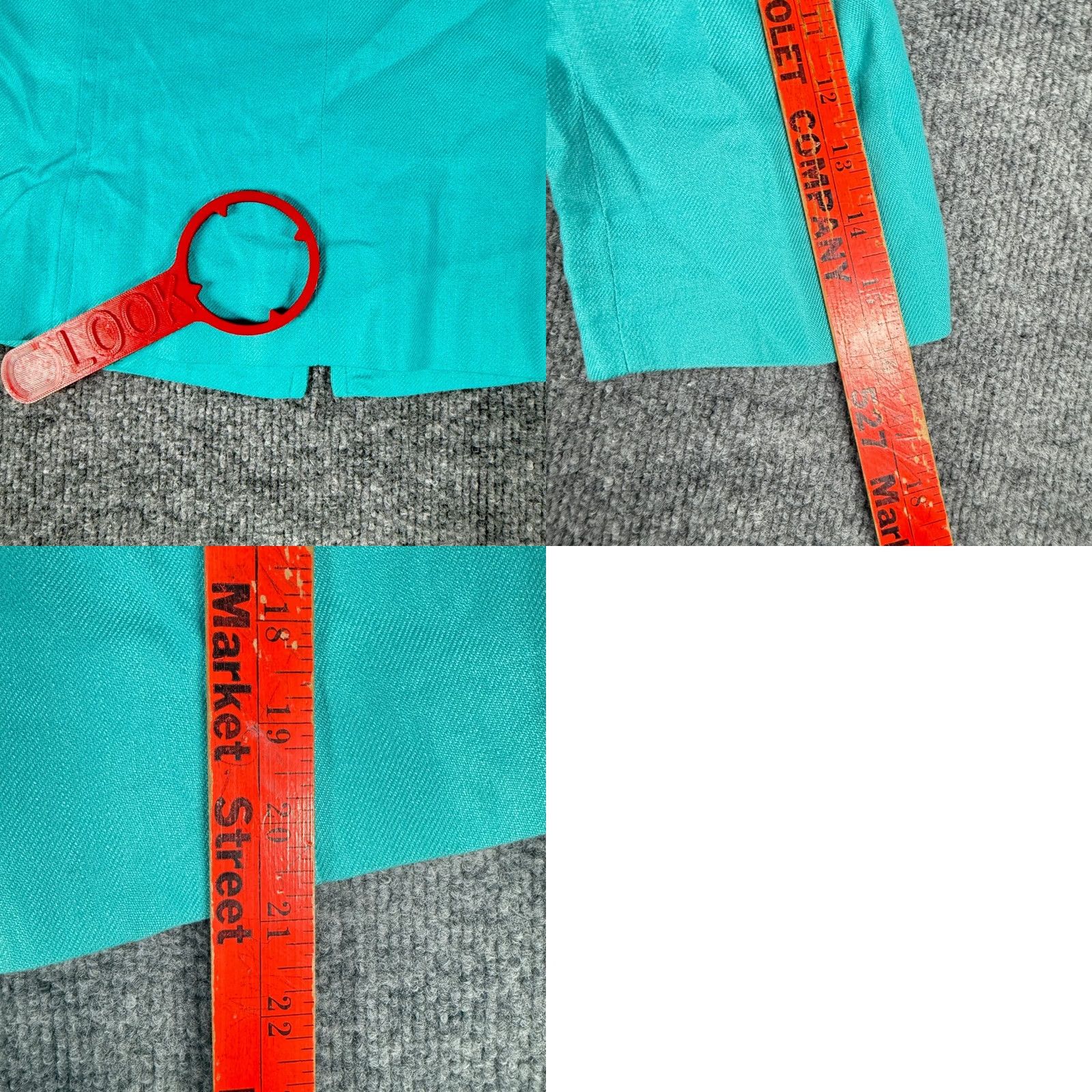 Chaps VINTAGE CHAPS Blazer 2P Teal Linen Blend Single Button 3/4 Sleeve Women Business Casual Size XS / US 0-2 / IT 36-38 - 8 Thumbnail