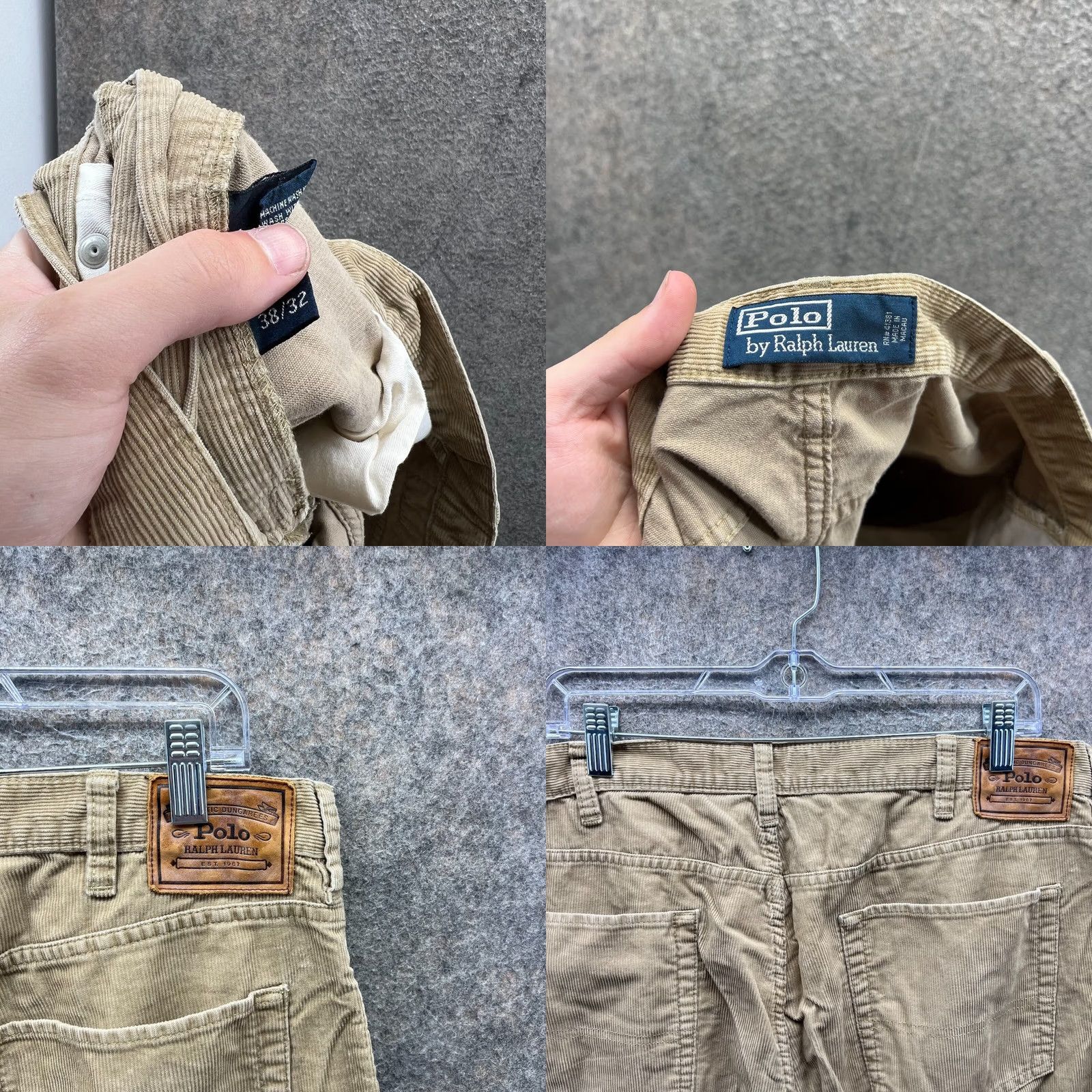 Polo Ralph Lauren VINTAGE Polo Ralph Lauren Pants Mens 38x32 Chino Flat Front Beige Khaki Corduroy Size US 38 / EU 54 - 8 Thumbnail
