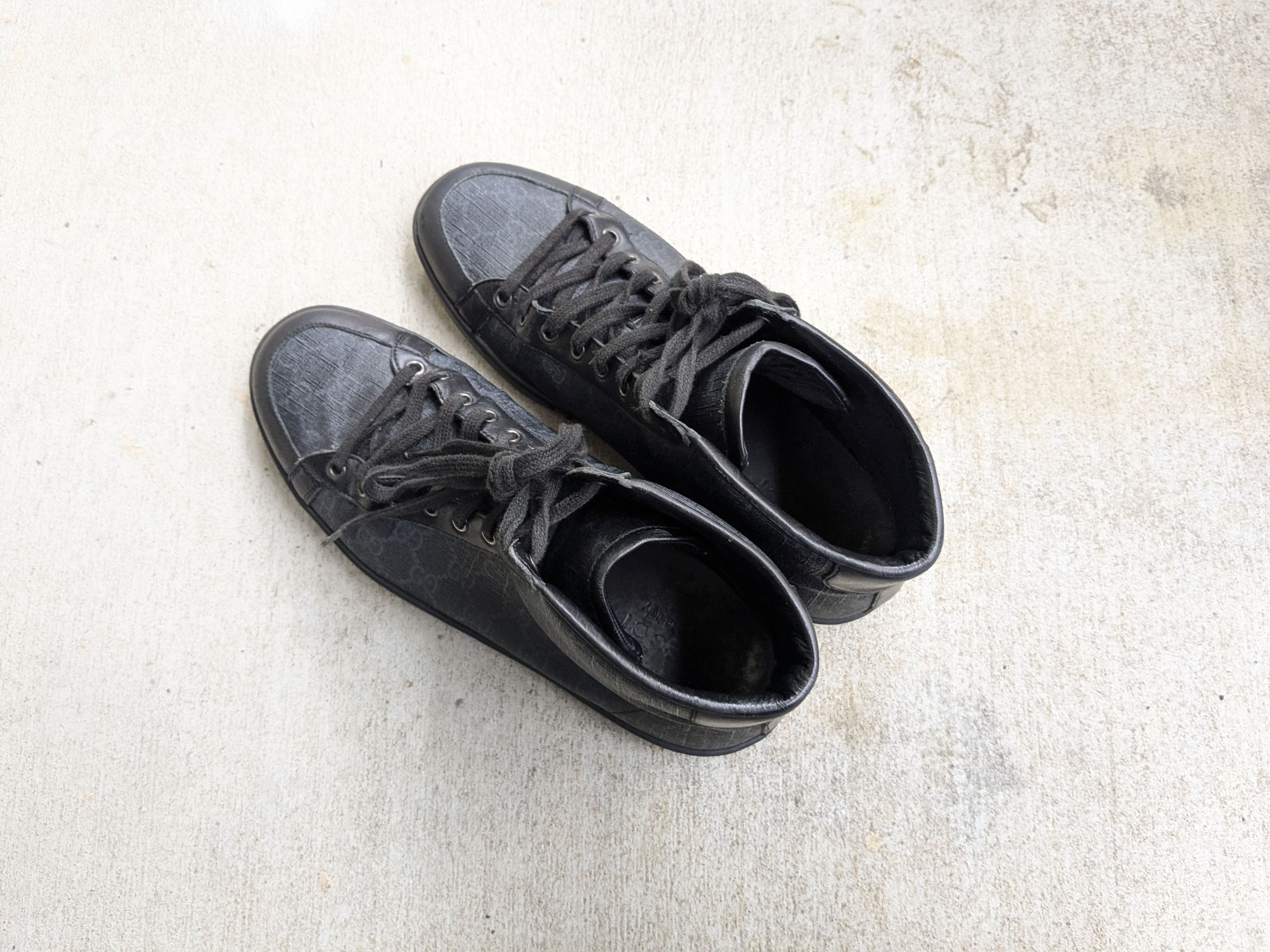Gucci Gucci Sneakers Black Monogram High 10 Leather Canvas Size US 10 / EU 43 - 13 Thumbnail