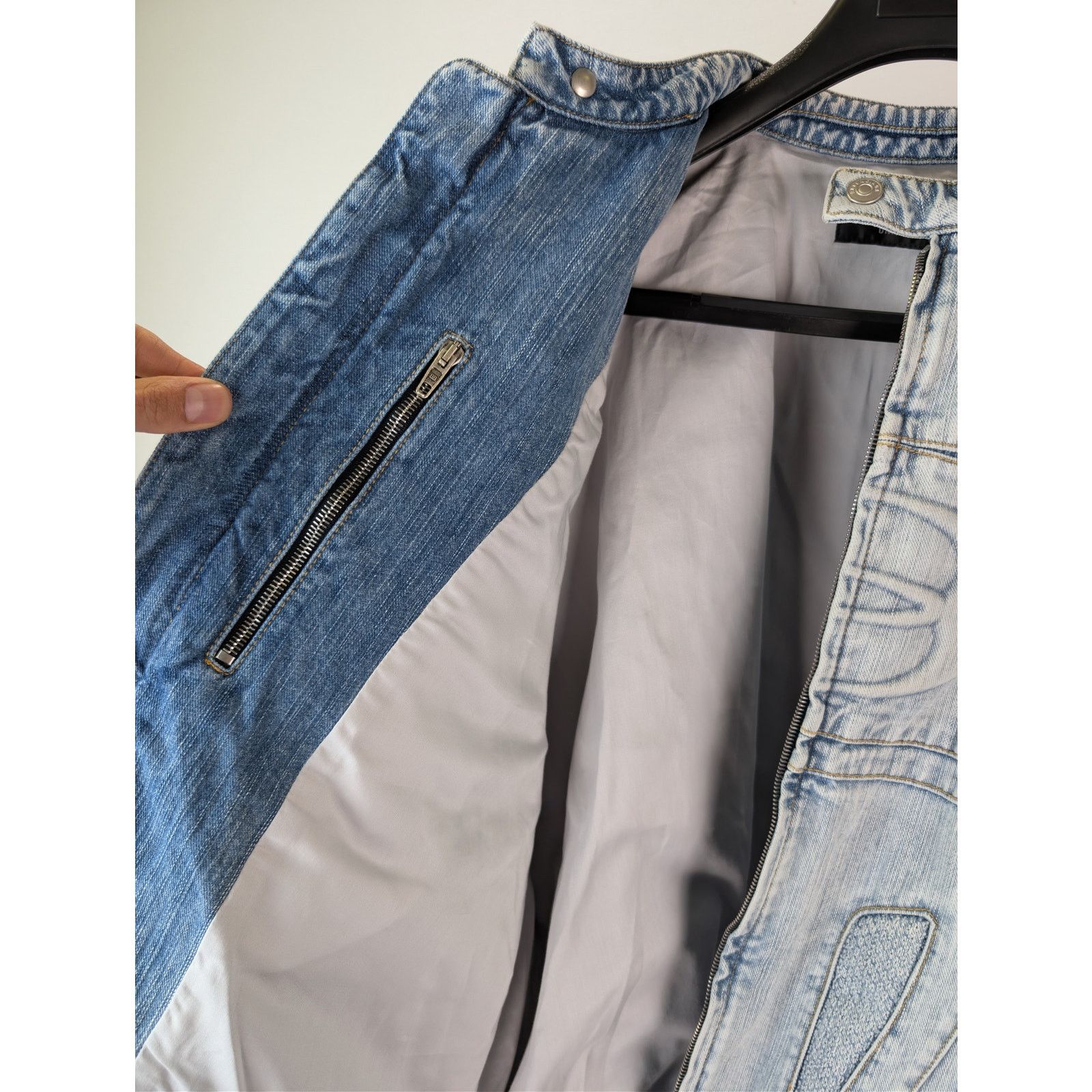 Balenciaga o1rshd1 Italian Indigo Ring Denim Racer Jacket Bleached Ring Size US XL / EU 56 / 4 - 10 Thumbnail