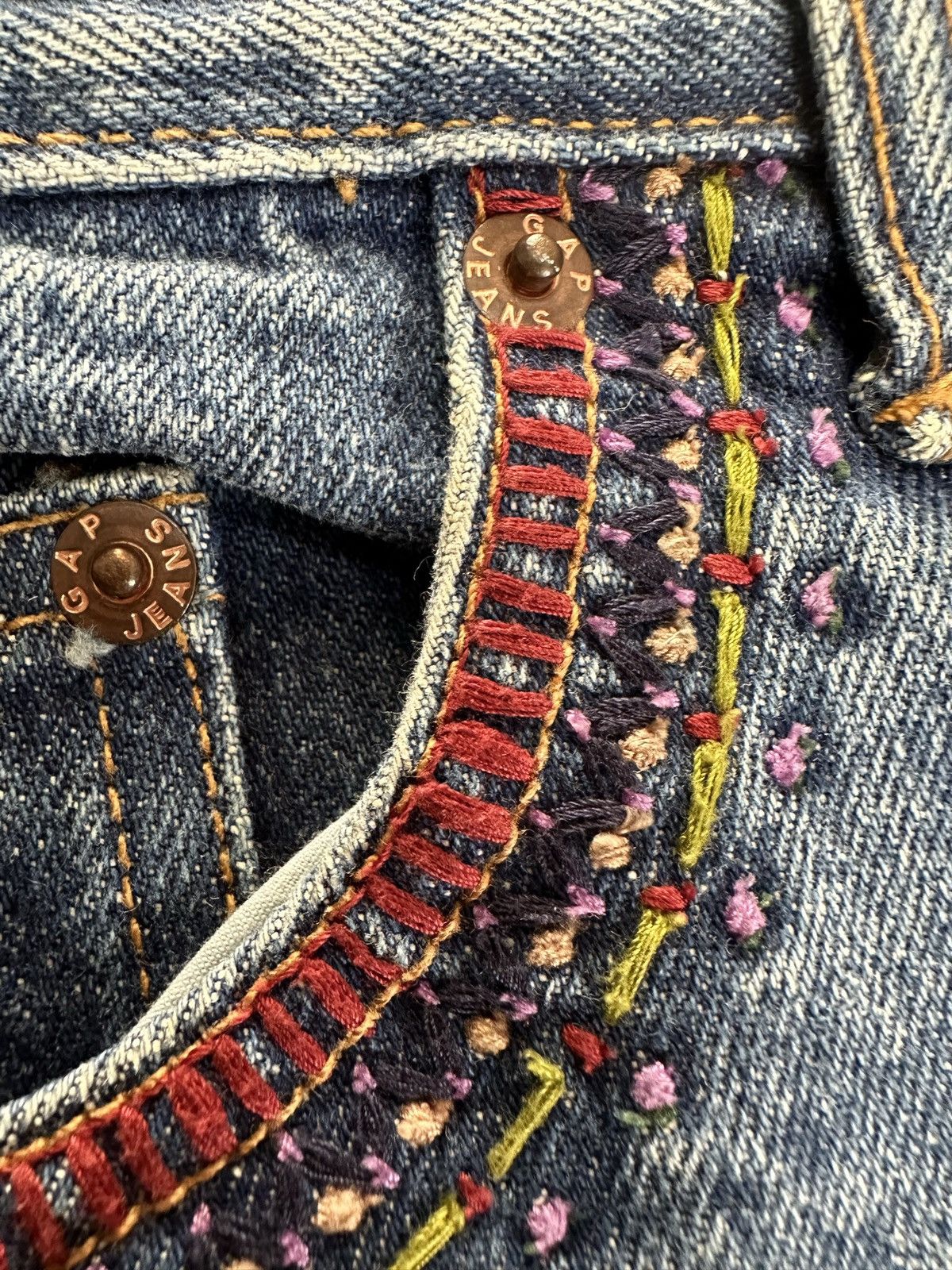 Vintage FW1999 GAP boot cut handcrafted sashiko denim Size US 28 / EU 44 - 10 Thumbnail