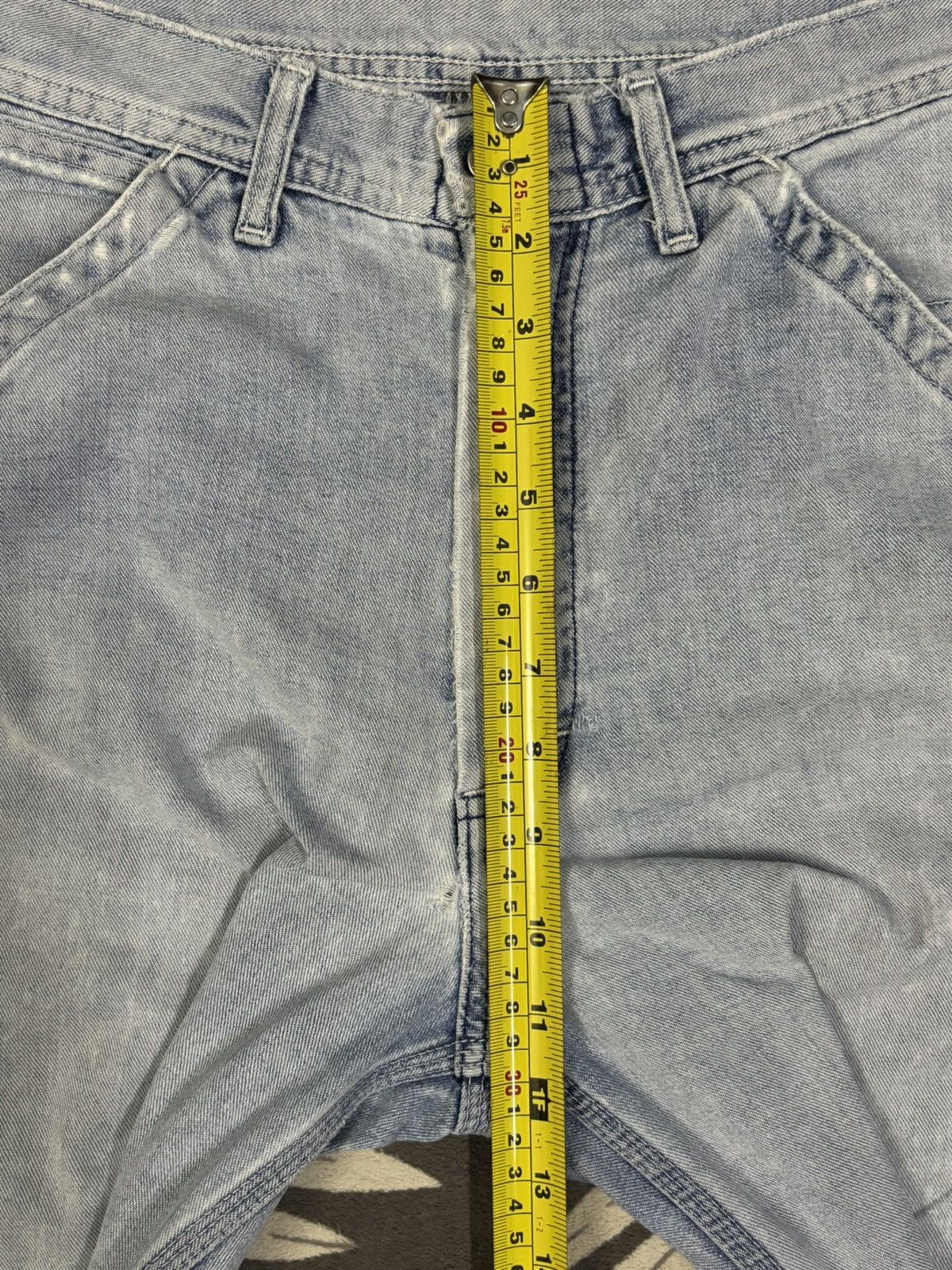 Issey Miyake × Lee Vintage 90s Lee Light Blue Wash Baggy Ripped Carpenter Jeans Size US 30 / EU 46 - 15 Thumbnail