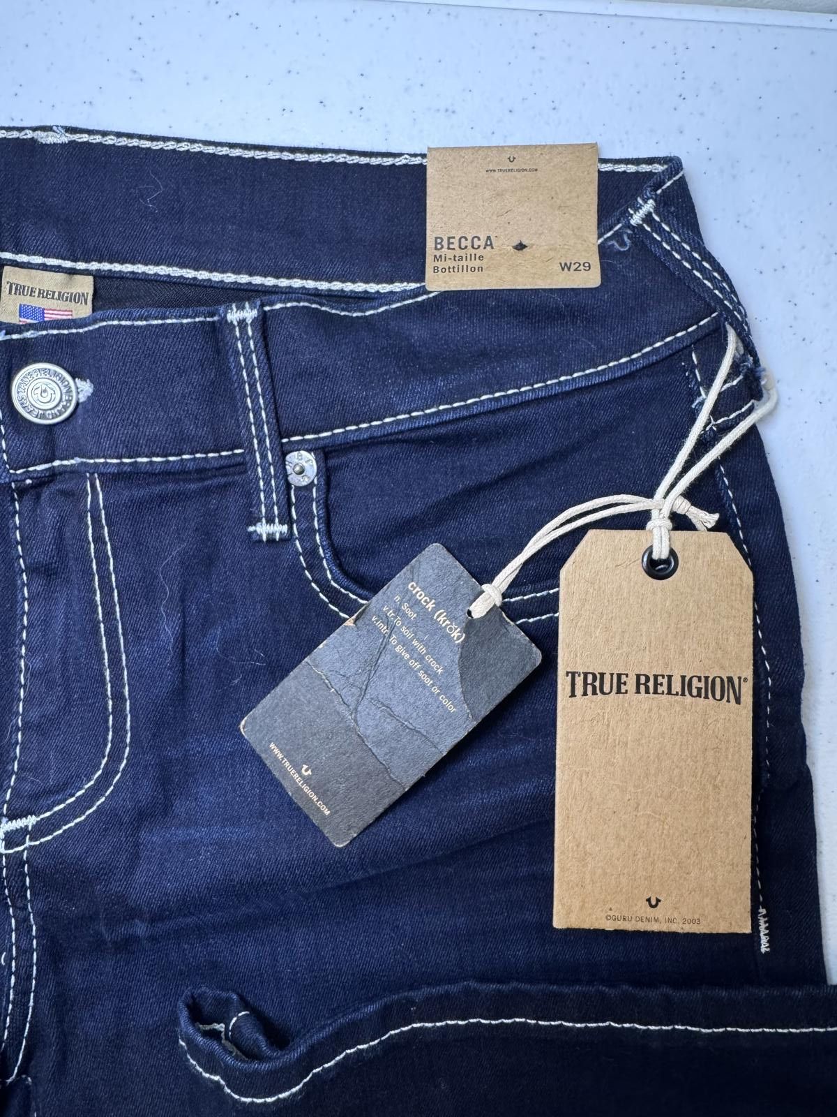 True Religion True Religion Women's Becca Mid-Rise Jeans - W29 Size 29" - 2 Thumbnail