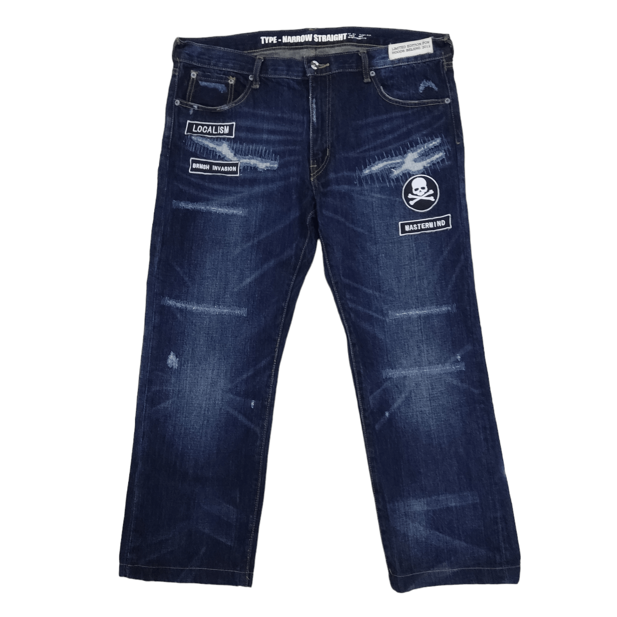 image of Distressed Denim x Neighborhood Hood Beijing 2012 Limited Edition in Indigo Blue, Men's (Size 38)