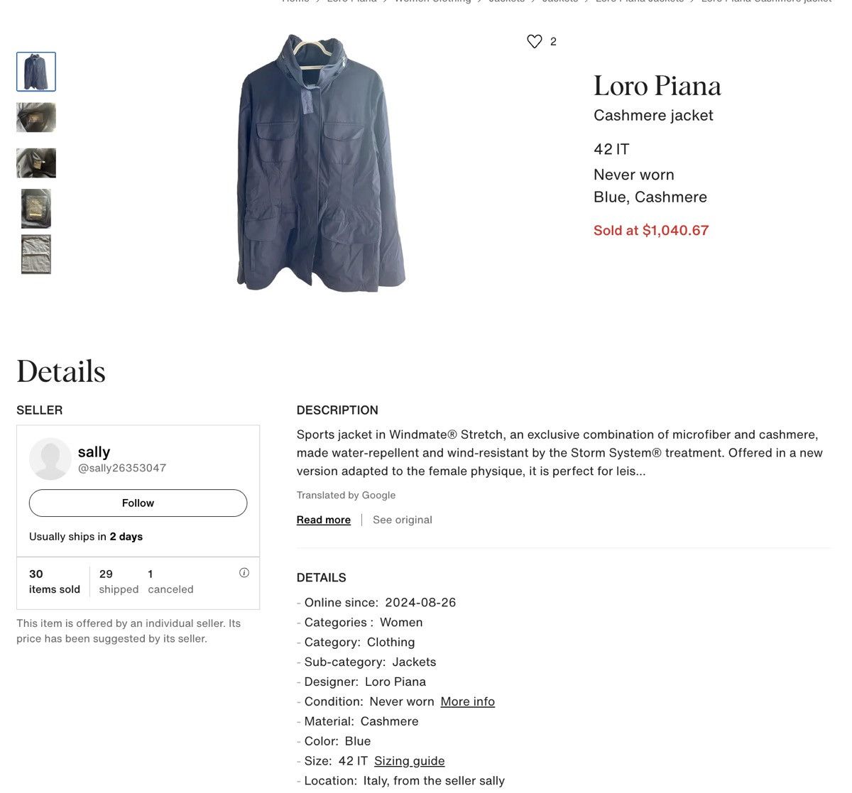 Loro Piana Loro Piana Cashmere Shell Jacket Size M / US 6-8 / IT 42-44 - 12 Thumbnail