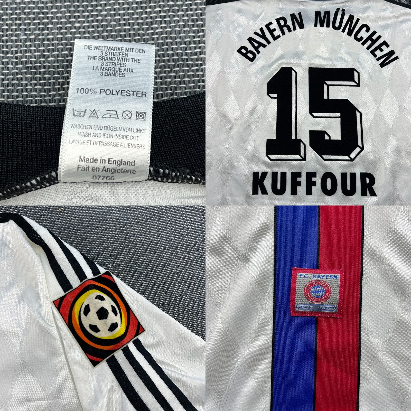 Adidas adidas Bayern Munich Samuel Kuffour 1996 1997 1998 Away Football Jersey Mens T-Shirt XL White Adidas Shirt Boys? Size US XL / EU 56 / 4 - 9 Thumbnail