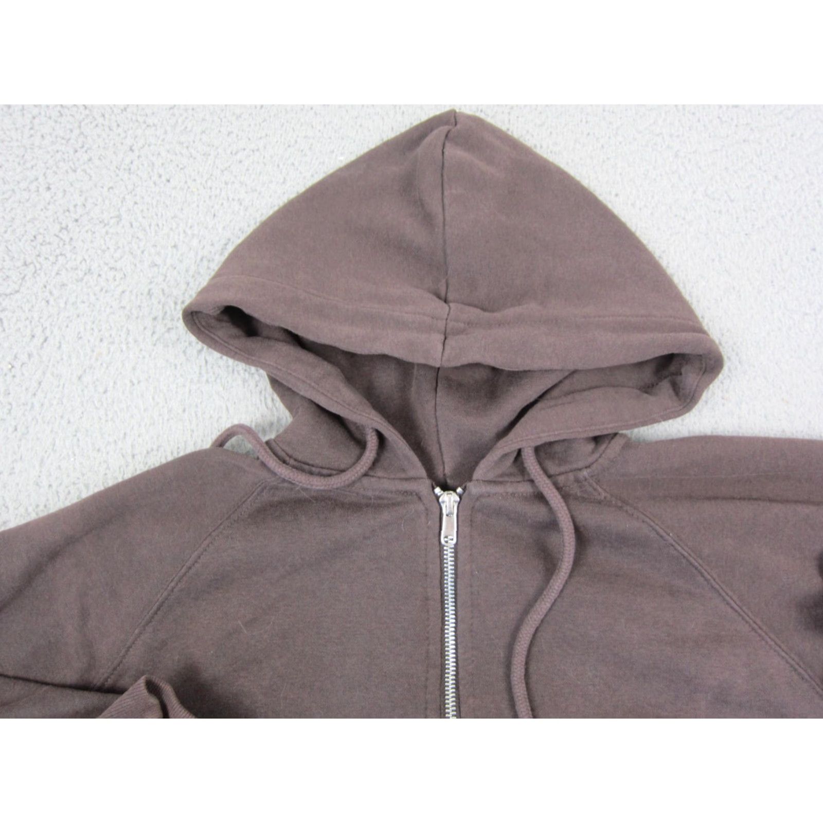 H&M VINTAGE H&M Hoodie Mens M Brown Solid Full Zip Hooded Fleece Sweatshirt Pullover Zip Zipper 90s Theme Wool? Size US M / EU 48-50 / 2 - 5 Thumbnail
