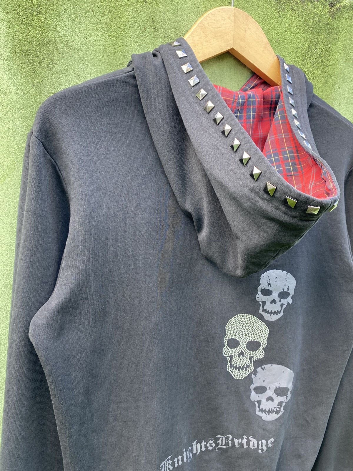 Japanese Brand Vintage Z-Plus Sport Active Rock Punk Plaid Studded Hoodie Size US L / EU 52-54 / 3 - 11 Thumbnail