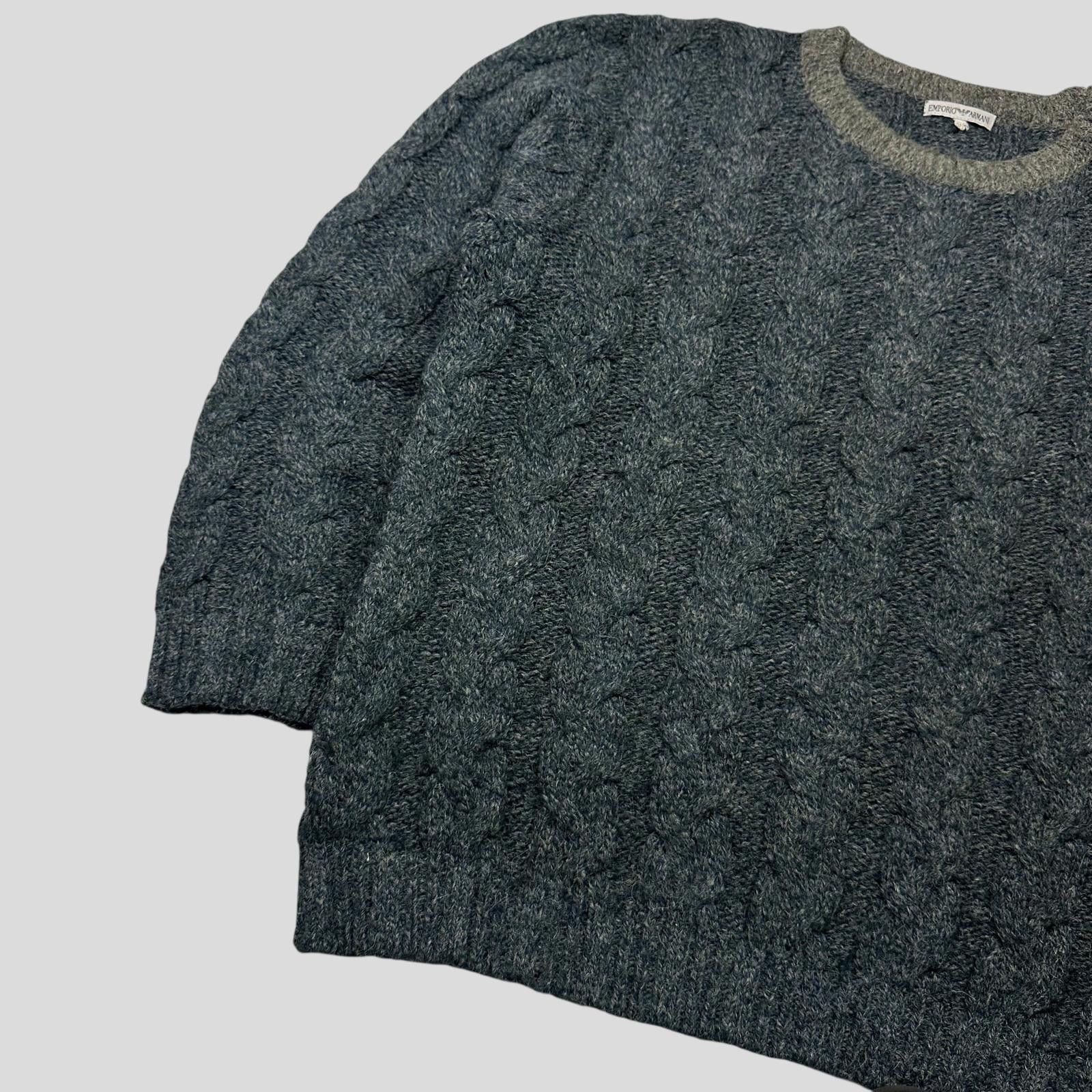 Armani Emporio Armani 80’s Alpaca Wool Cable Knit Jumper - L Size US L / EU 52-54 / 3 - 3 Thumbnail