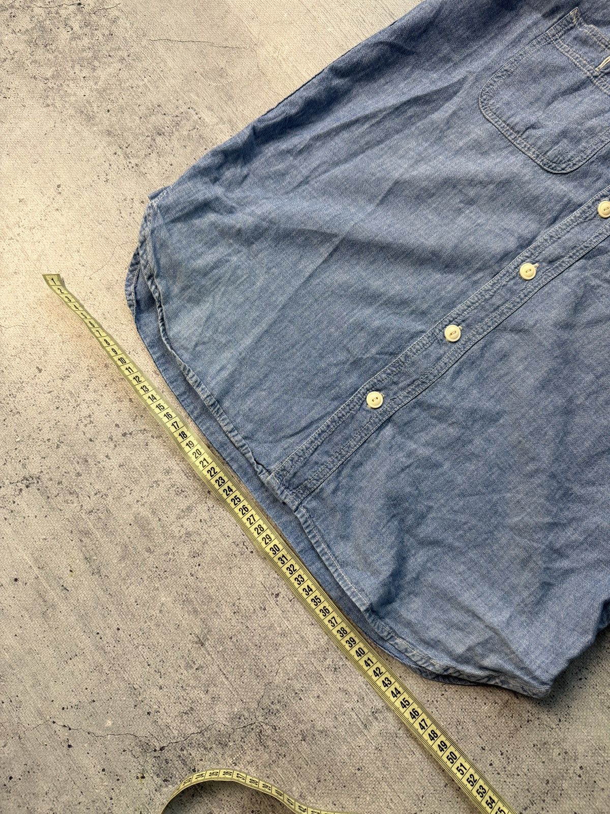 Carhartt VINTAGE Carhartt Shirt Denim Western Pearl Blue 90s Workwear Size US M / EU 48-50 / 2 - 9 Thumbnail