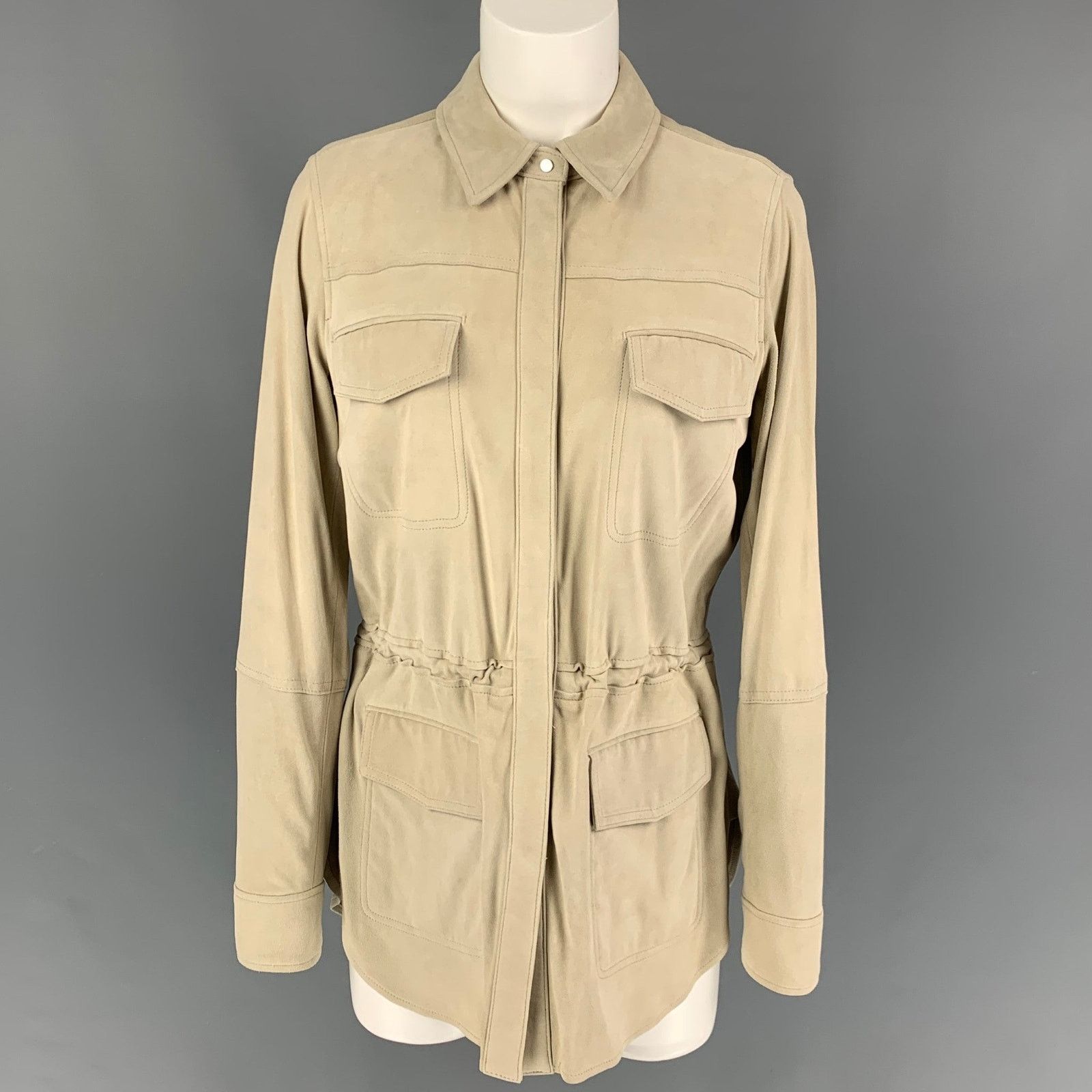 Vince VINCE Size S Beige Suede Parka Jacket Size S / US 4 / IT 40 - 1 Thumbnail