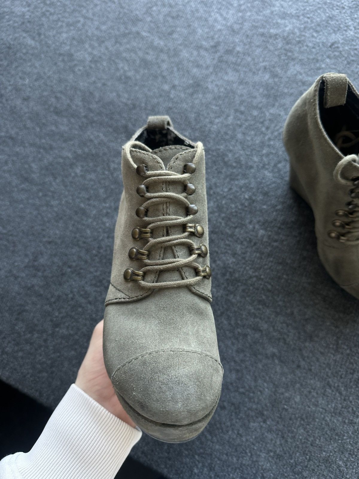Diesel DIESEL LUXURY 🚨 WOMEN DARK GREEN HIGH TOP BOOTS SNEAKERS Size US 6 / IT 36 - 4 Thumbnail