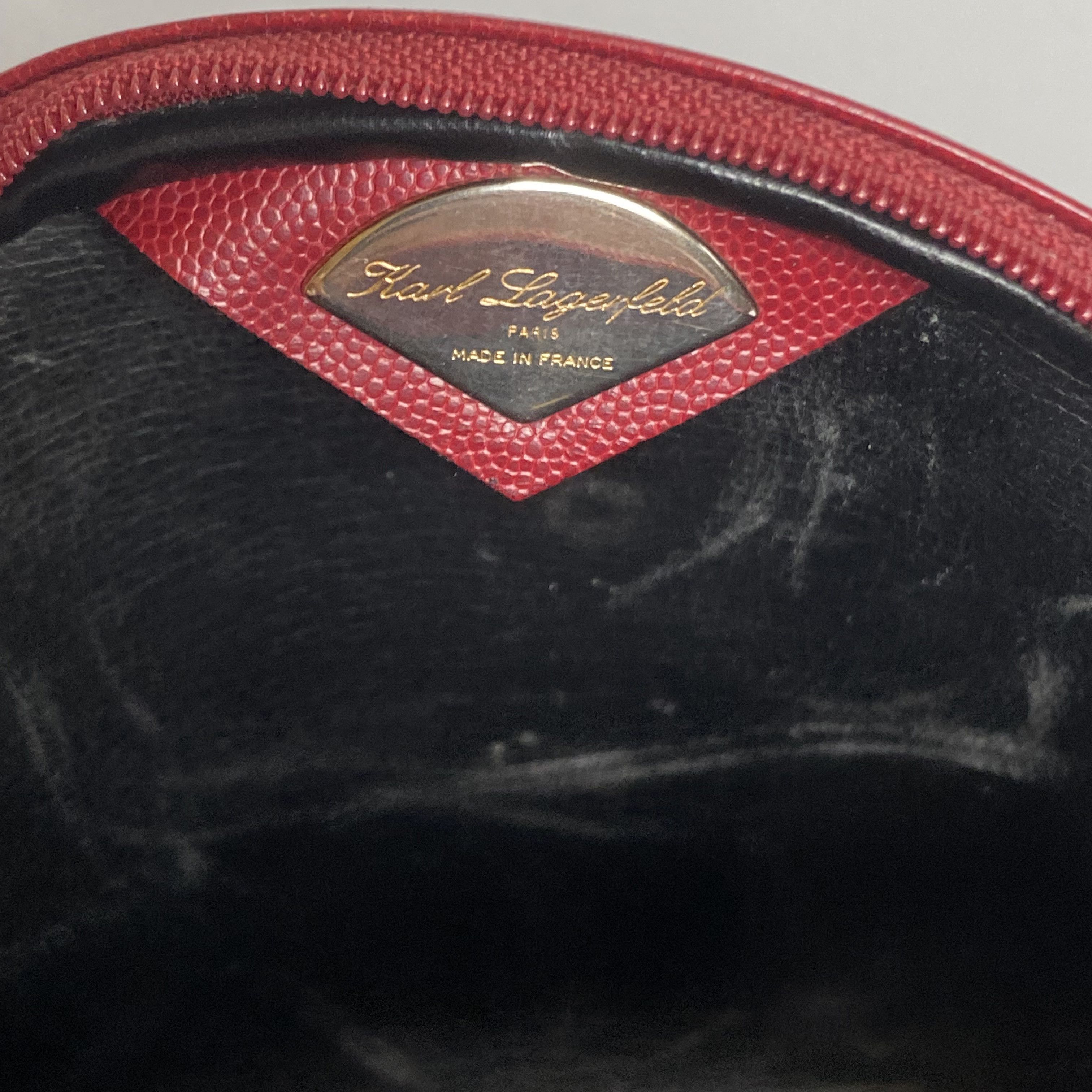 Karl Lagerfeld × Vintage KARL LAGERFELD Vintage Red Leather Shoulder Bag Size ONE SIZE - 13 Thumbnail
