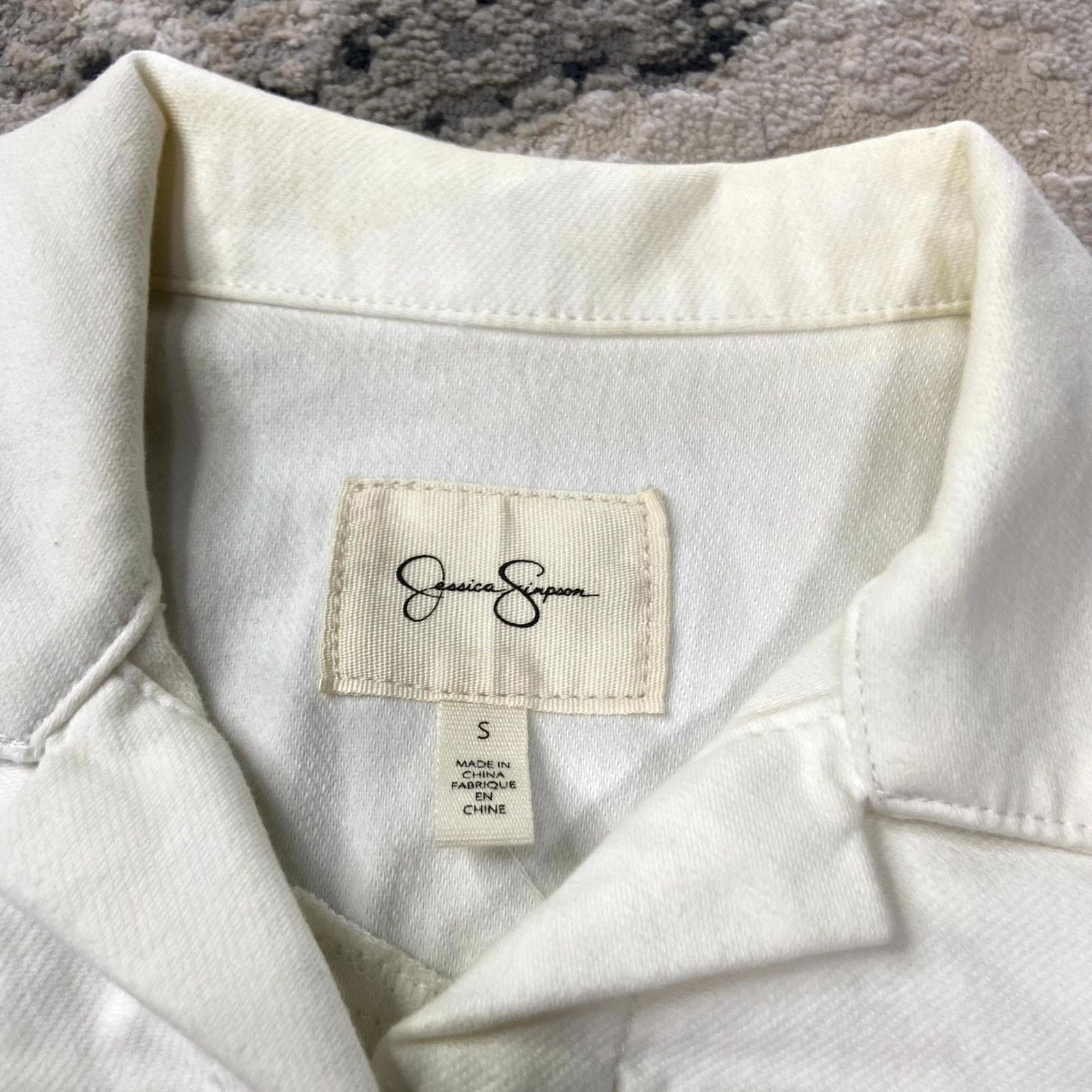 Jessica Simpson Jessica Simpson Pixie Trucker Jacket Womens Small White Y2K Size S / US 4 / IT 40 - 2 Thumbnail