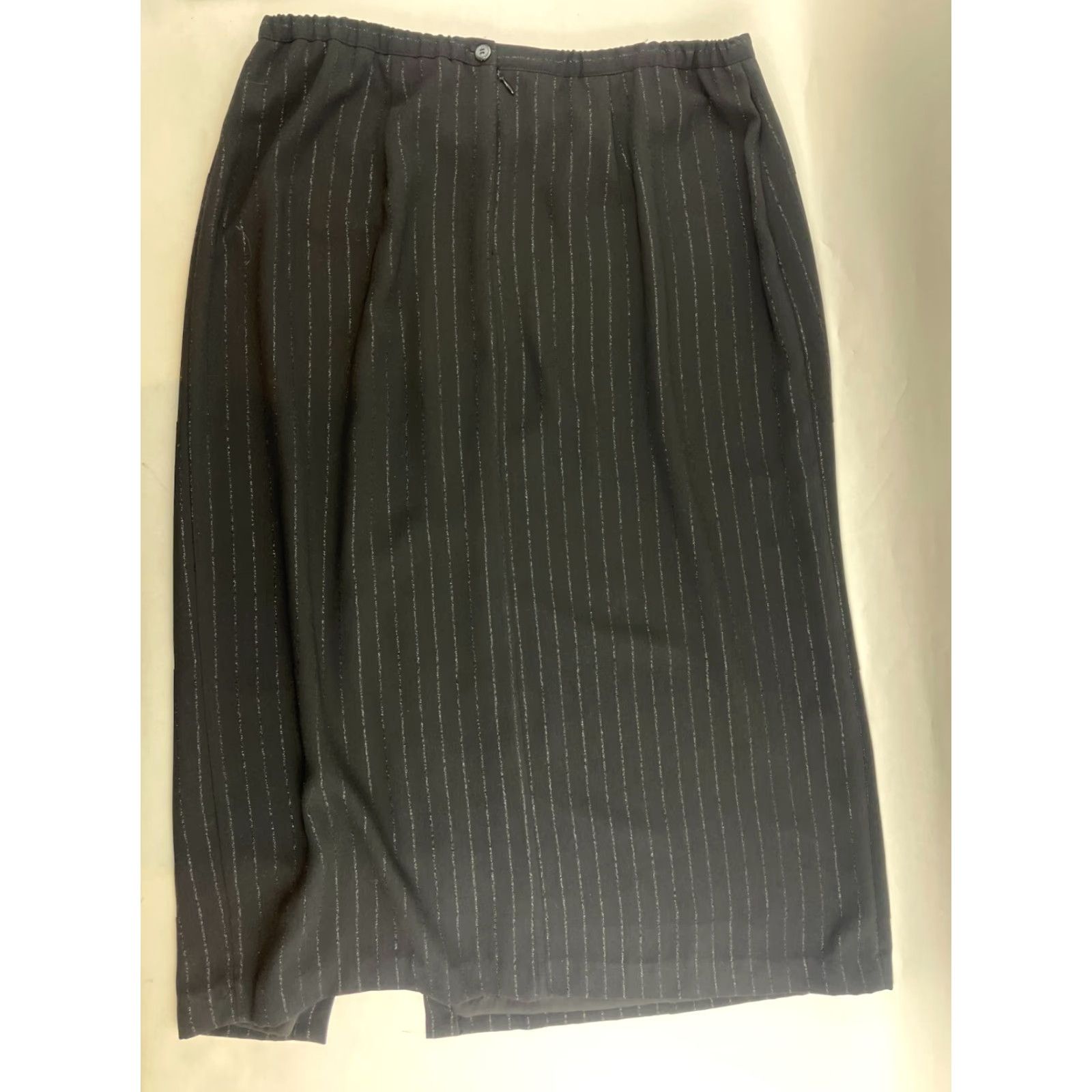 Vintage LUCIA Skirt Women’s Size 20 Black Lined Maxi Glitter Stripes Side Slit Vintage Size 42" / US 20 - 2 Thumbnail