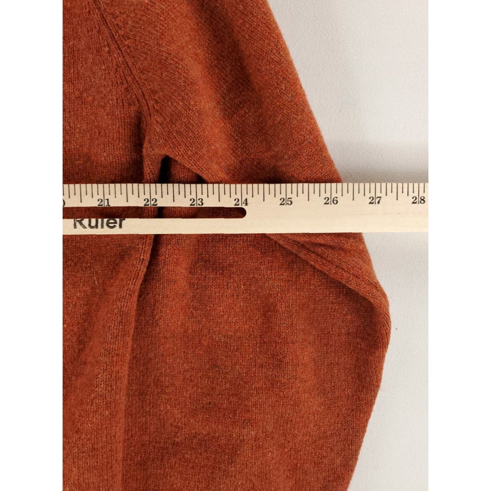 Vintage VINTAGE LL Bean Sweater VTG V Neck 100% Lambs Wool Made Ireland Orange Mens L Tall Wool Pullover Lambs Wool Mended hole Center front (see pics) Size US L / EU 52-54 / 3 - 5 Thumbnail