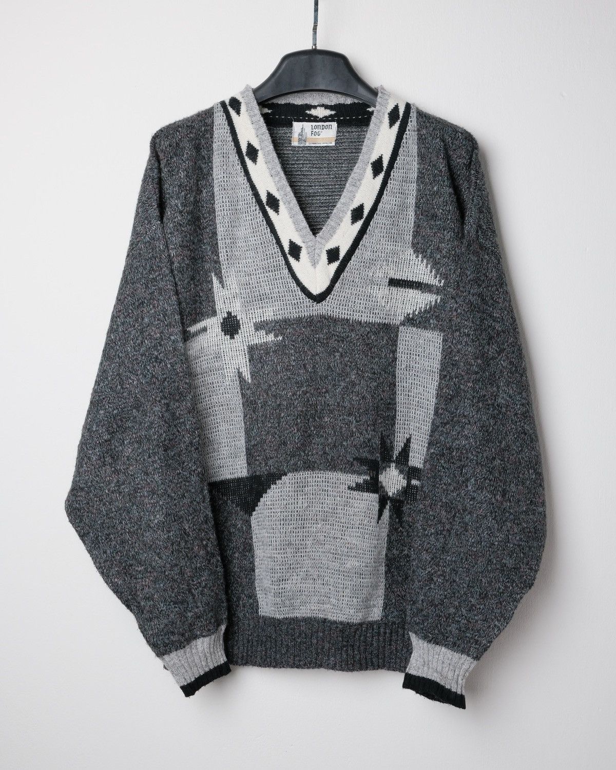 London Fog London Fog Knit Vneck Sweater Size US L / EU 52-54 / 3 - 1 Thumbnail