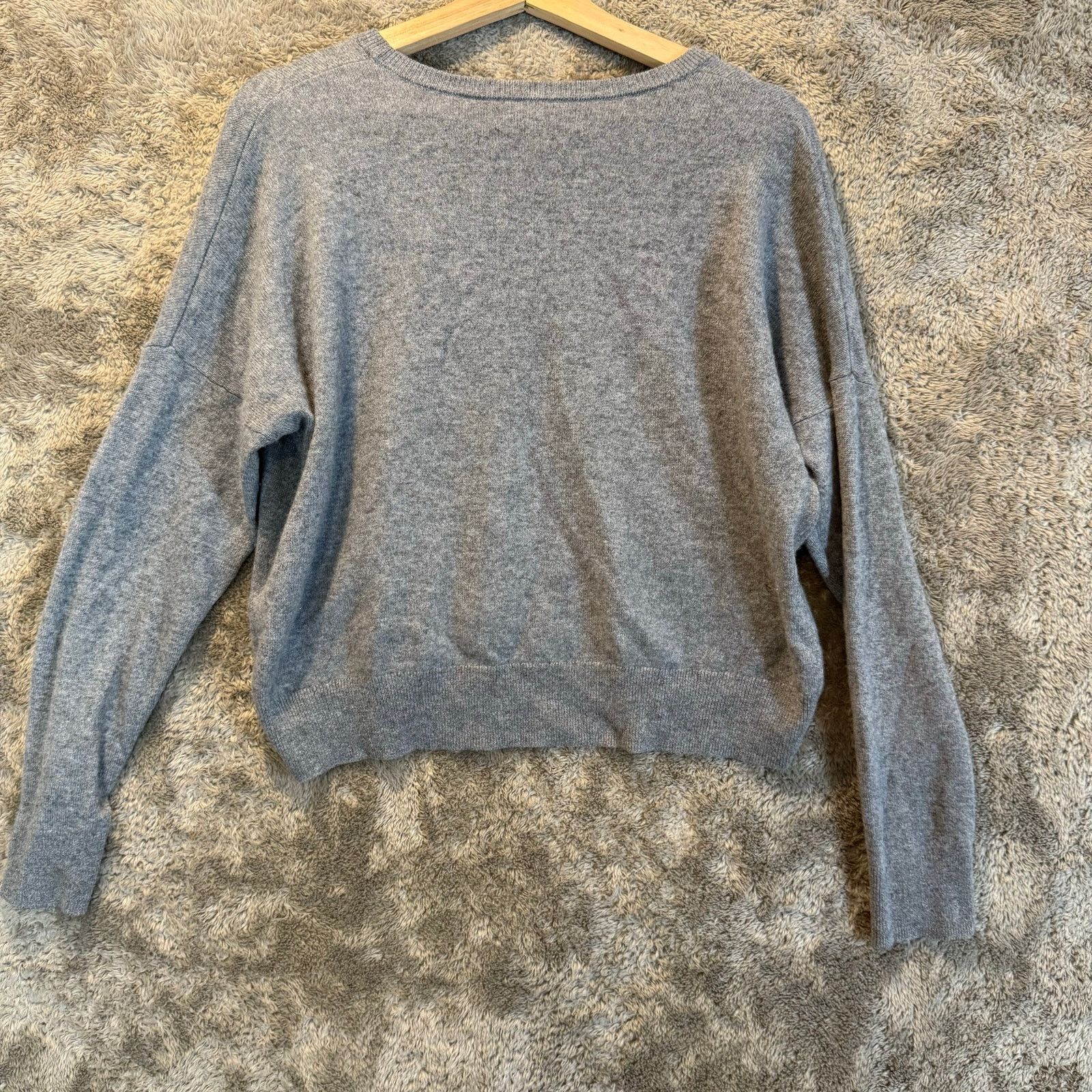 Other Grana Gray Mongolian Cashmere Crop Sweater L Large Size L / US 10 / IT 46 - 2 Thumbnail
