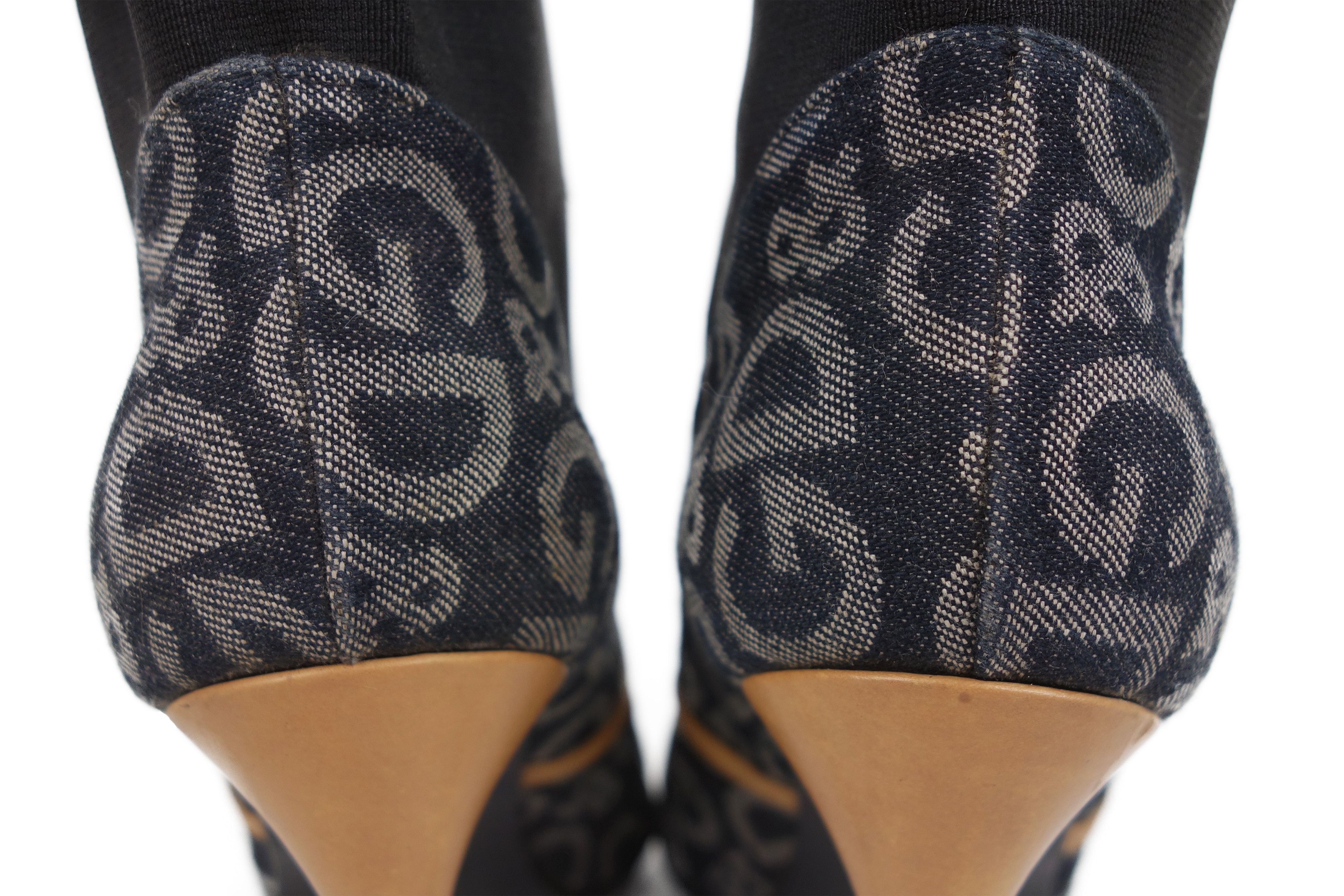 Dolce & Gabbana Dolce & Gabbana DG Denim Logo Ankle Boots Stiletto Size US 8 / IT 38 - 4 Thumbnail