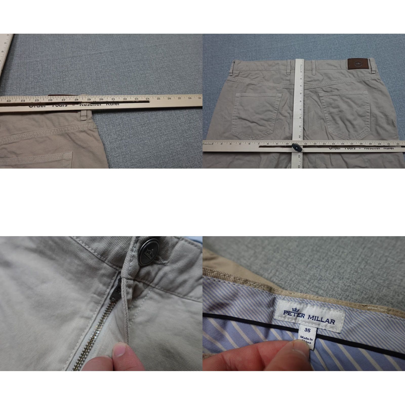 Peter Millar Peter Millar Crown Vintage Canvas Pants Mens 38x28 Beige Tan Performance Chino Stretch Casual Slacks Navy? Size US 38 / EU 54 - 8 Thumbnail