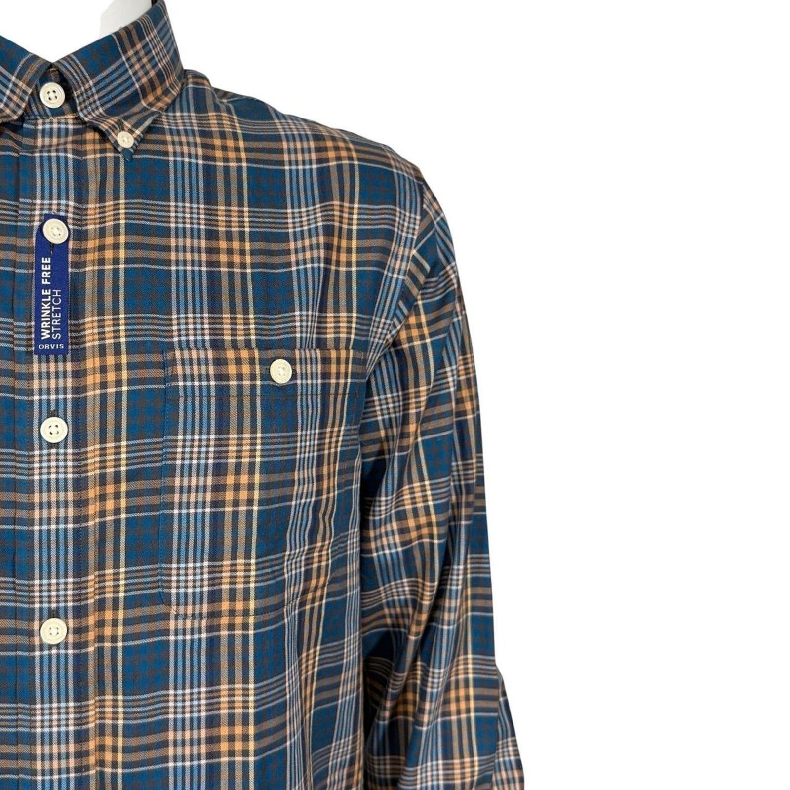 Orvis Orvis Mens Blue Plaid Stretch Button Down Shirt Medium Size US M / EU 48-50 / 2 - 2 Thumbnail