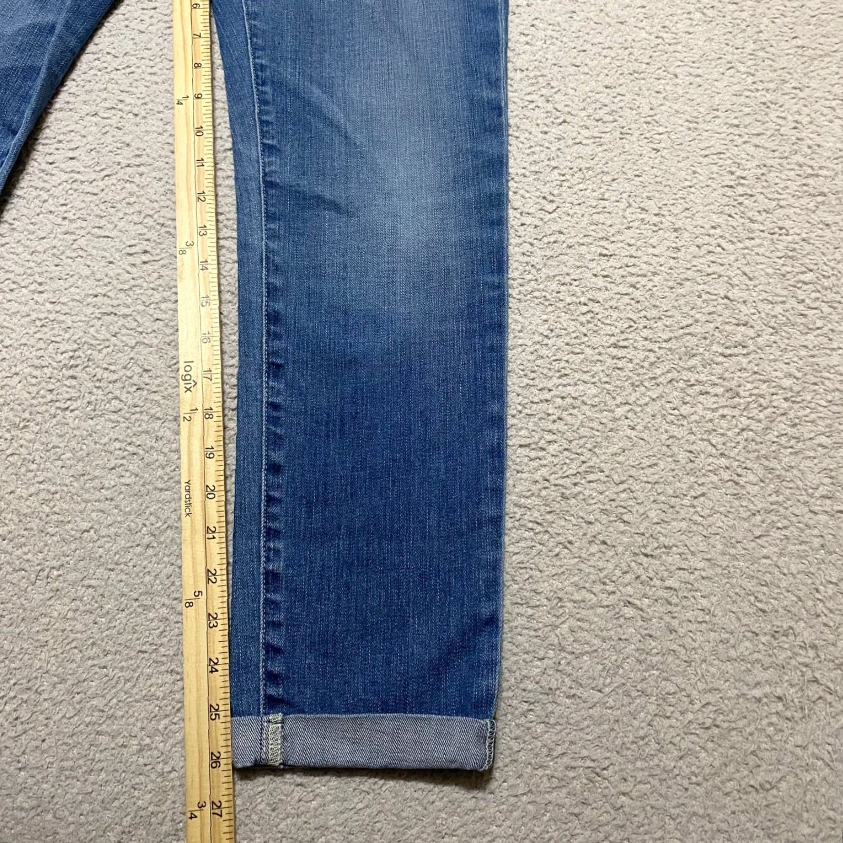 Denime AG Adriano Goldschmied Jeans Womens 28R Blue Denim Stilt Cigarette Roll Up Shirt? Size 26" / US 2 / IT 38 - 3 Thumbnail
