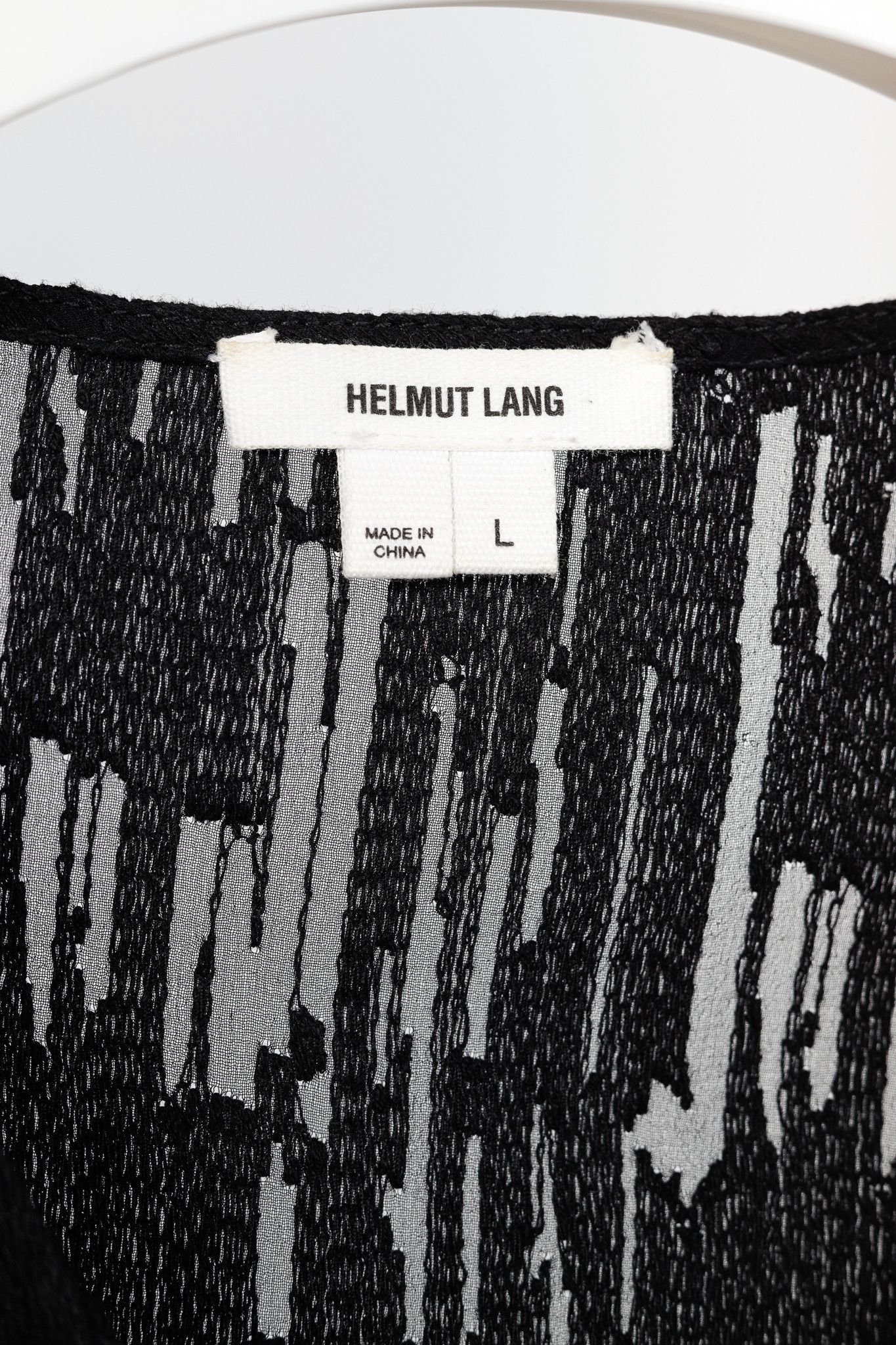 Helmut Lang Helmut Lang Black Sheer Silk Thread Stitch Top Size L / US 10 / IT 46 - 4 Thumbnail
