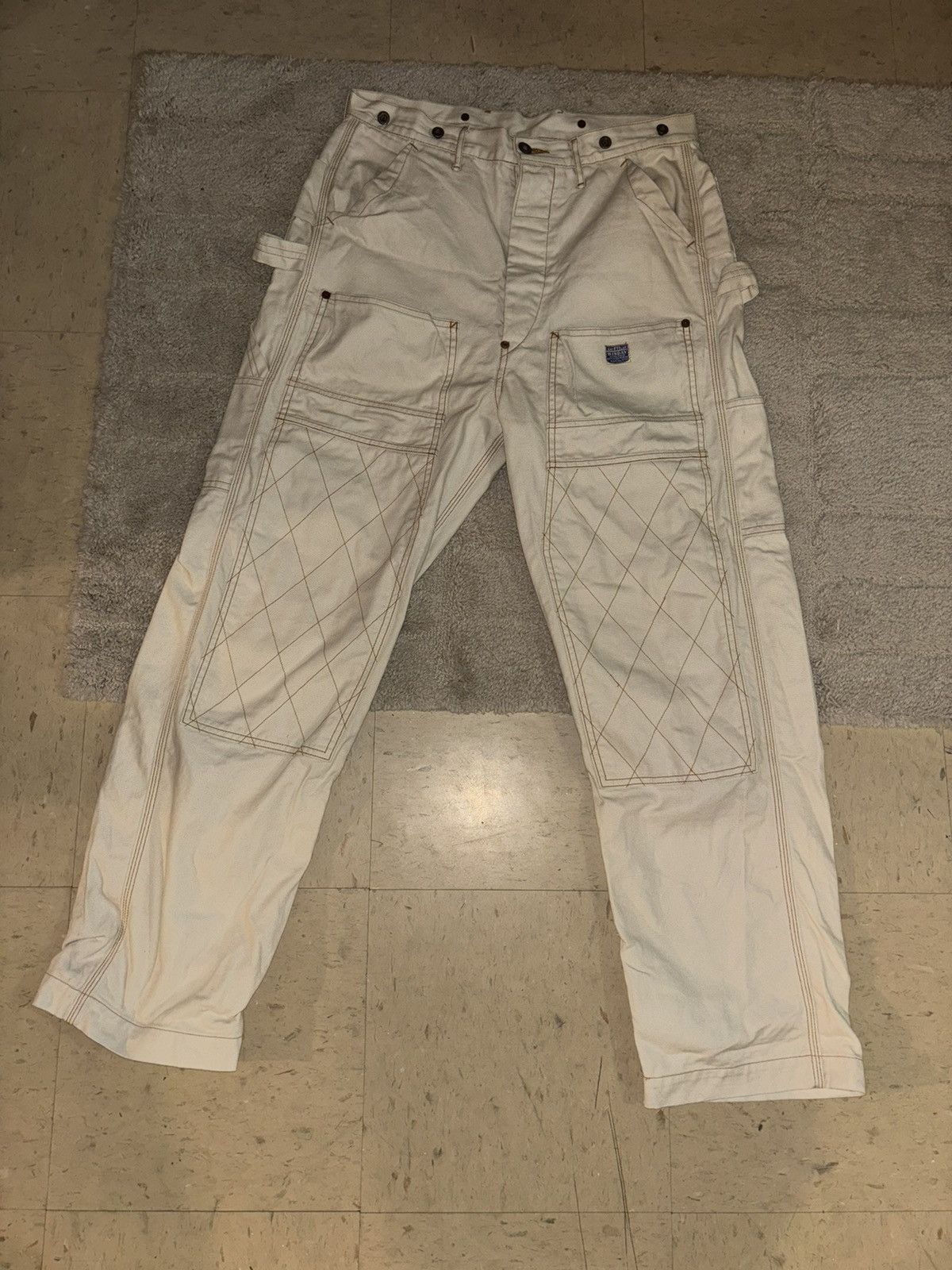 Kapital KAPITAL Lumber Tapered Embroidered Canvas Trousers white Size US 30 / EU 46 - 3 Thumbnail