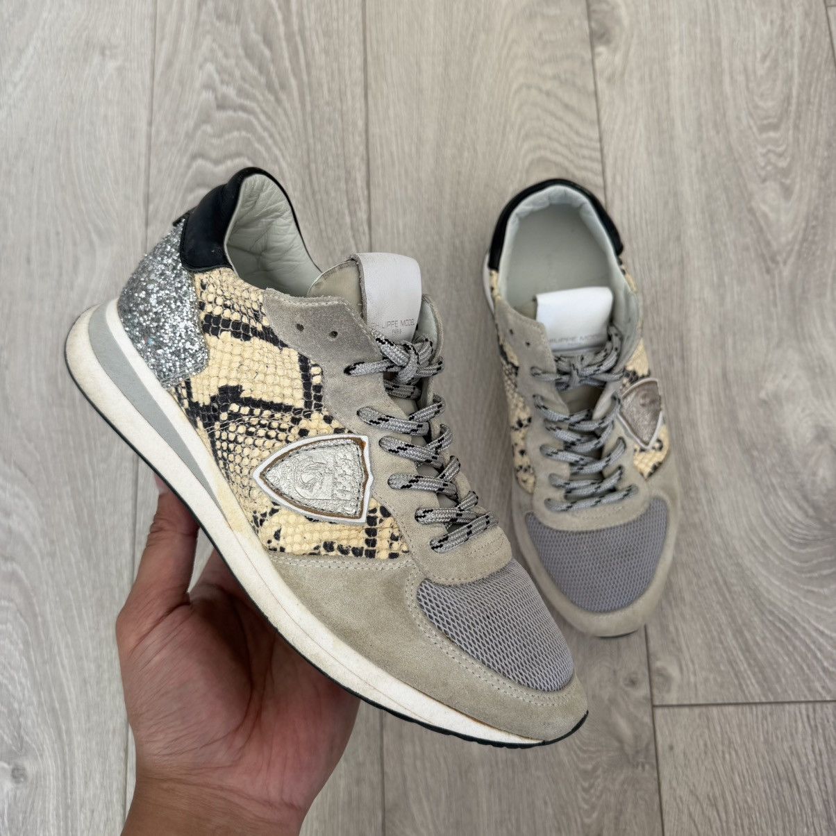 Philippe Model Philippe Model Womens 7.5 EU 38 TROPEZ Reptile Leather Suede Size US 8 / IT 38 - 1 Thumbnail