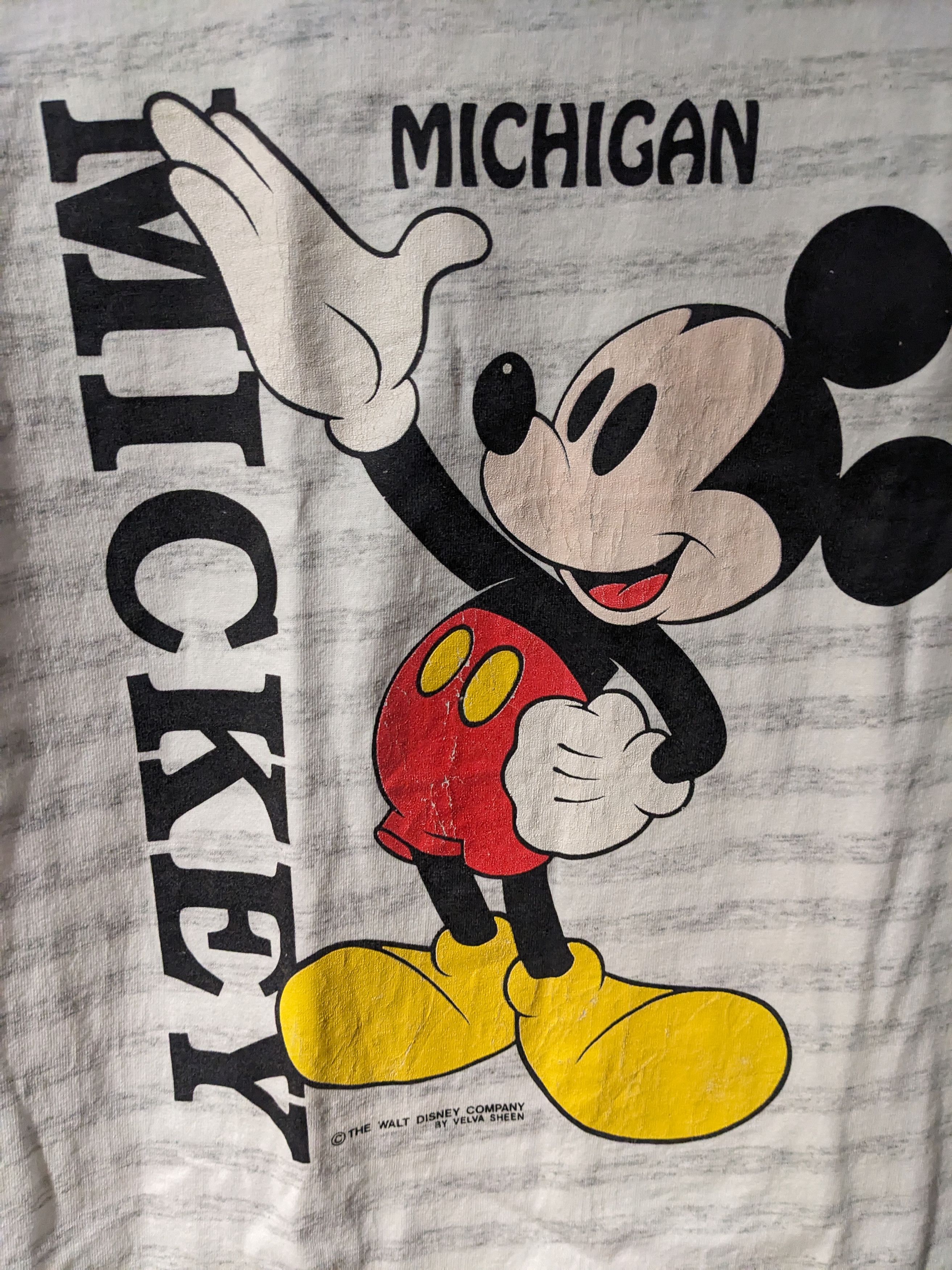 Disney Vintage 90s Mickey Mouse College Michigan Gray T-Shirt Size US M / EU 48-50 / 2 - 2 Thumbnail