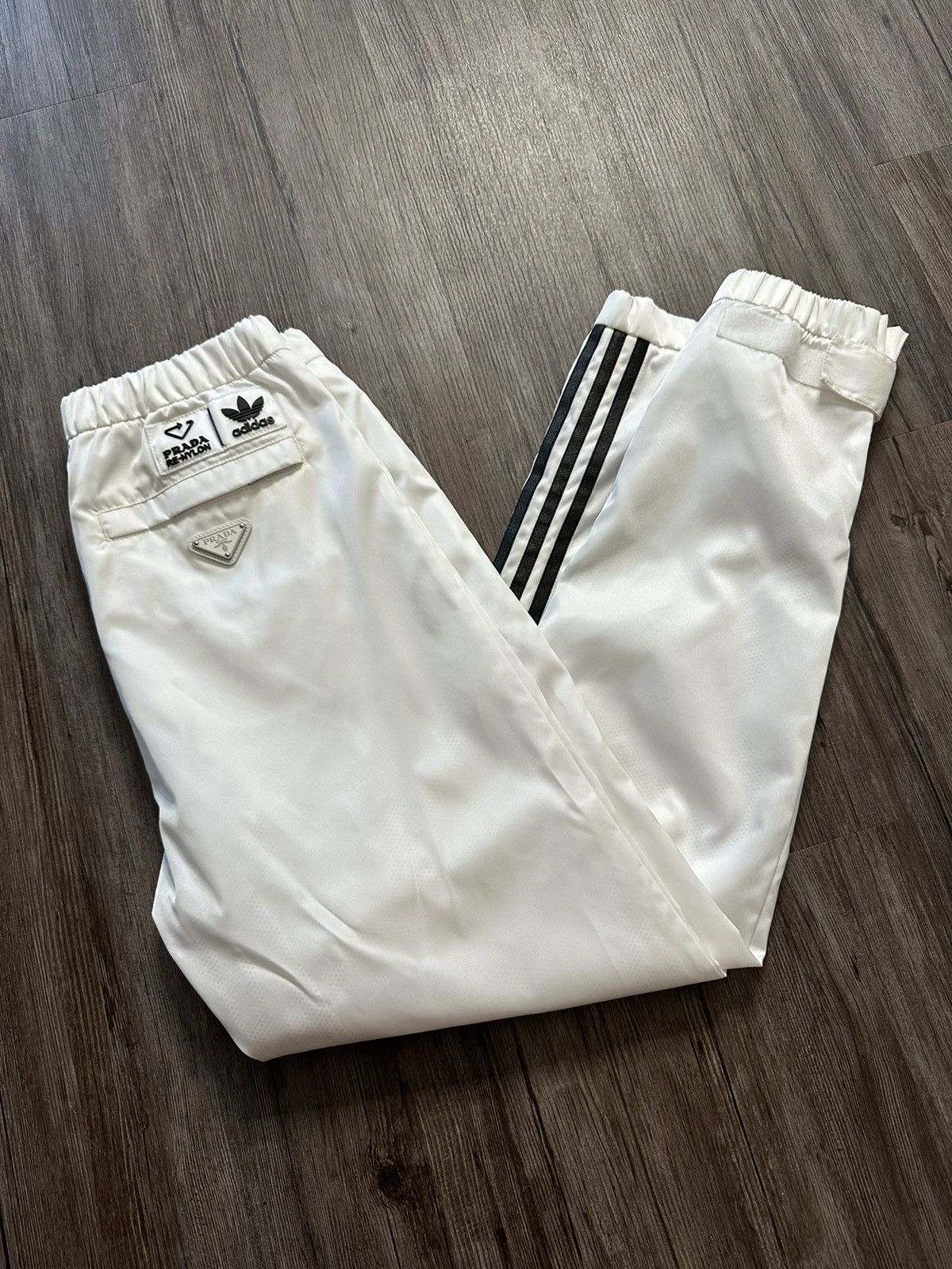 Image of Adidas Re-Nylon Track Pants Size Xs in White, Men's