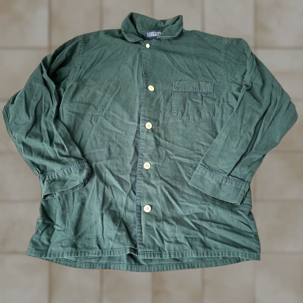 Lands' End VINTAGE Lands' End Shirt Mens Adult Large Green Cotton Flannel Button-Up 90s Mar Pockets Size US L / EU 52-54 / 3 - 1 Thumbnail