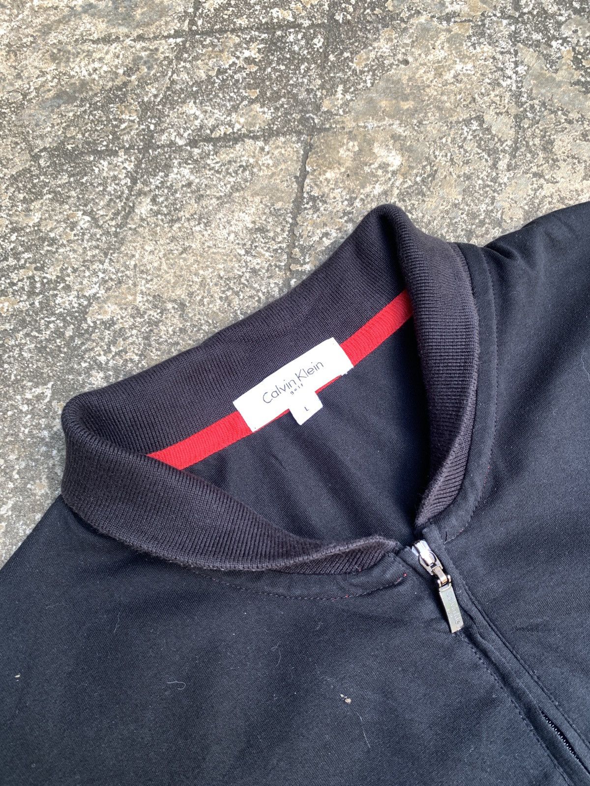Calvin Klein × Calvin Klein 205W39NYC y2k Calvin Klein Golf USA Fuzzy Blurry Halfzip Polo Top Size L / US 10 / IT 46 - 4 Thumbnail