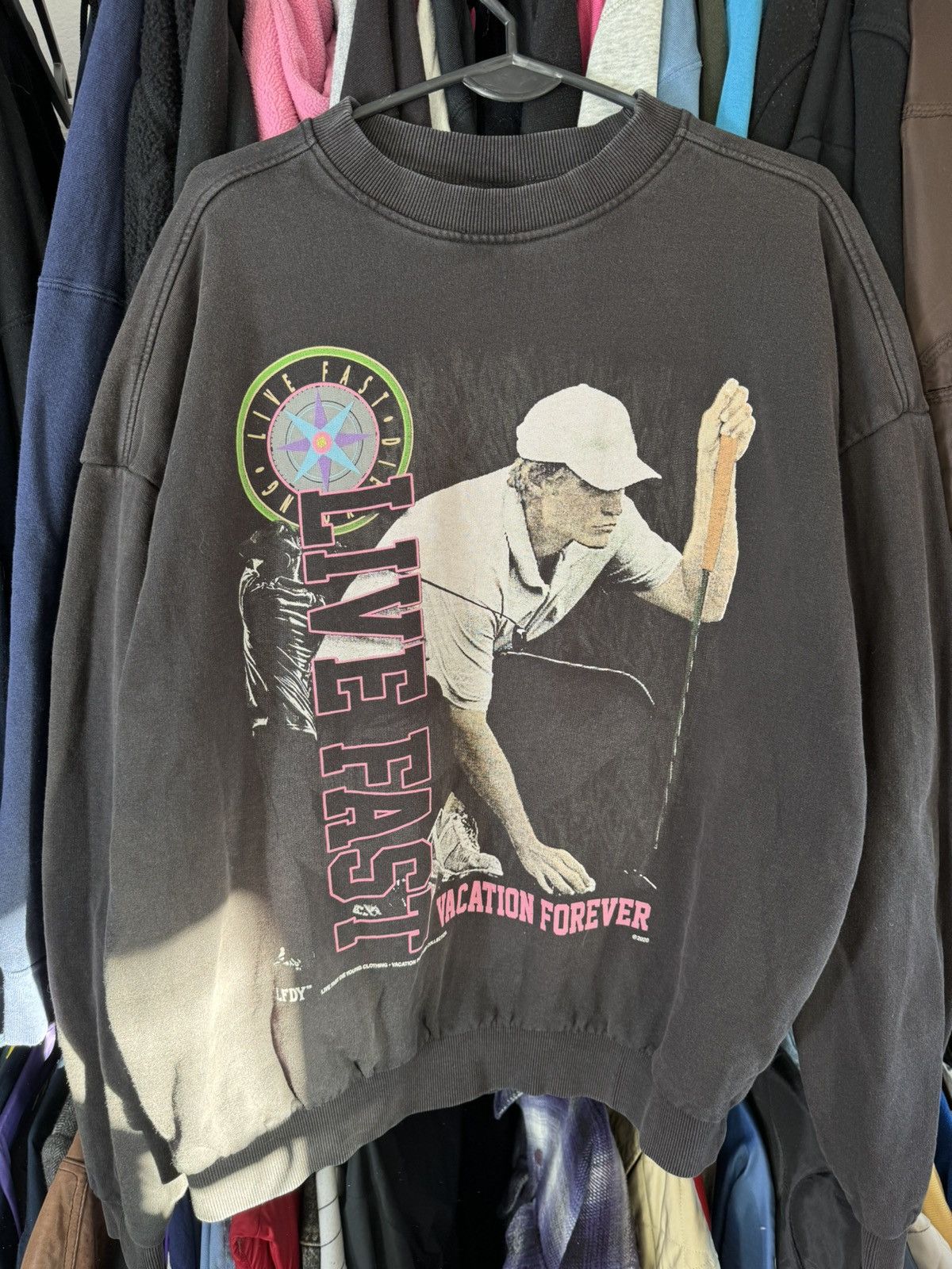 LFDY Life Fast Die Young Washed Oversize Crewneck LFDY Streetwear Size US L / EU 52-54 / 3 - 2 Thumbnail
