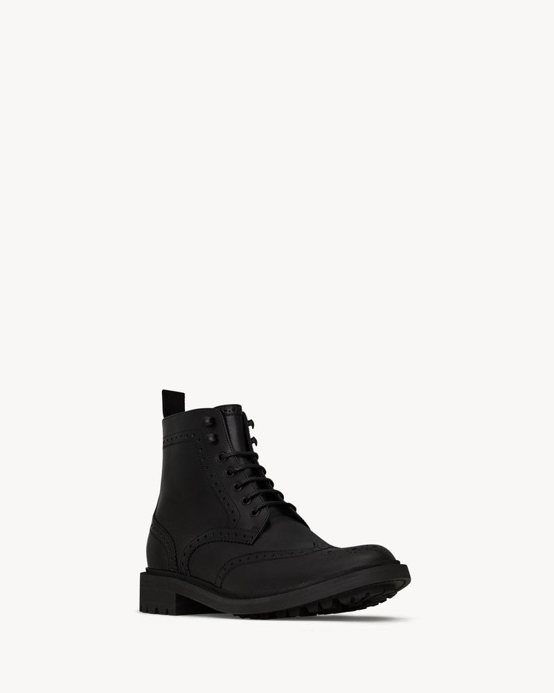 Saint Laurent Paris o1tr1nto0326 819674 Antoine Brogue Boots in Smooth Leather Size US 12 / IT 42 - 3 Thumbnail