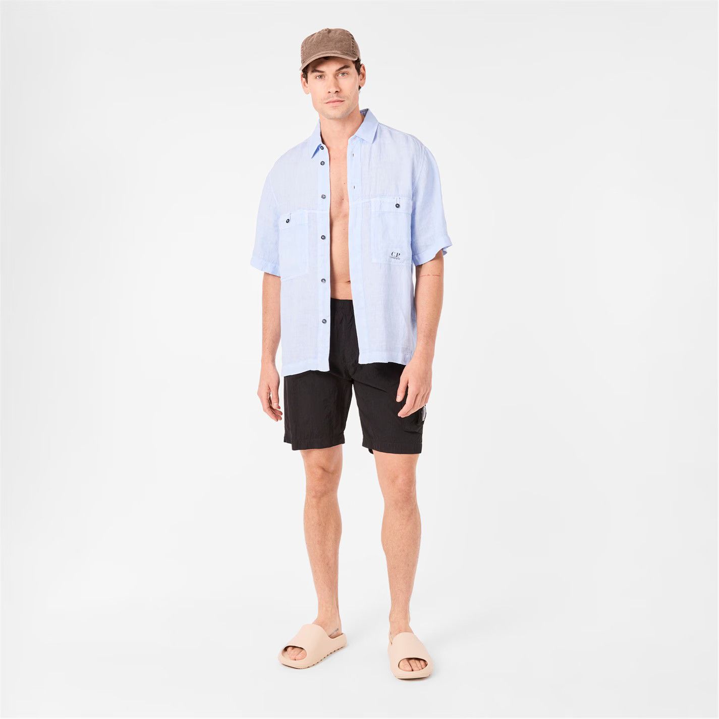C.P. Company o1g2r1mq0426 Chrome Lens Swim Shorts in Black Size US 38 / EU 54 - 5 Thumbnail