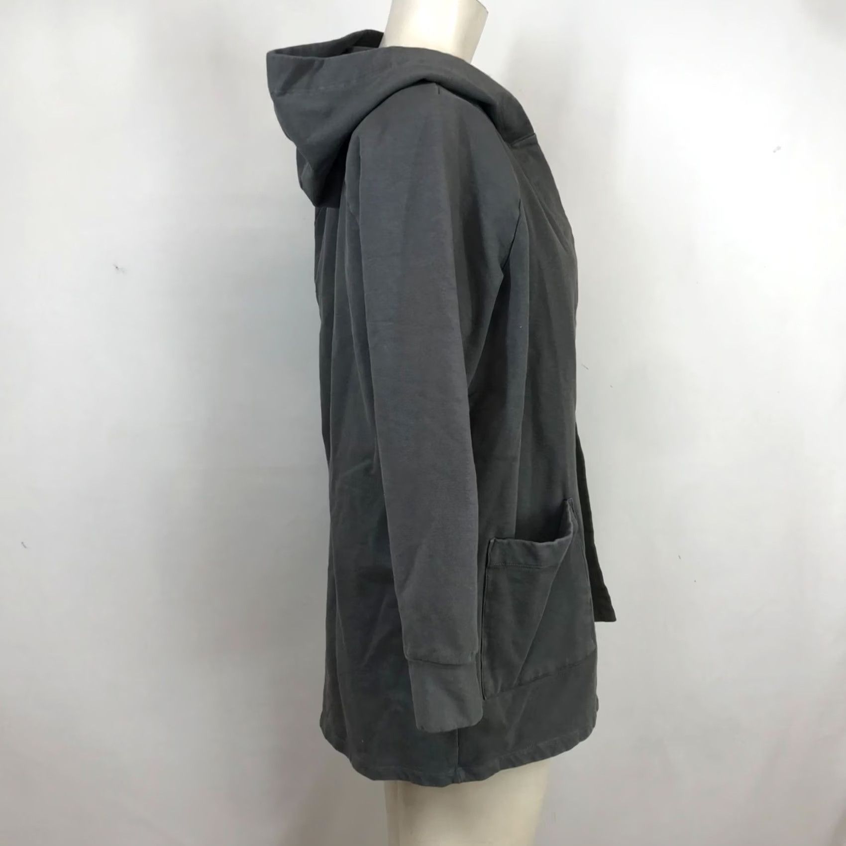 Vintage STATESIDE WOMEN'S XS GRAY LONG SLEEVE OPEN FRONT HOODED COTTON BLEND JACKET Size XS / US 0-2 / IT 36-38 - 4 Thumbnail