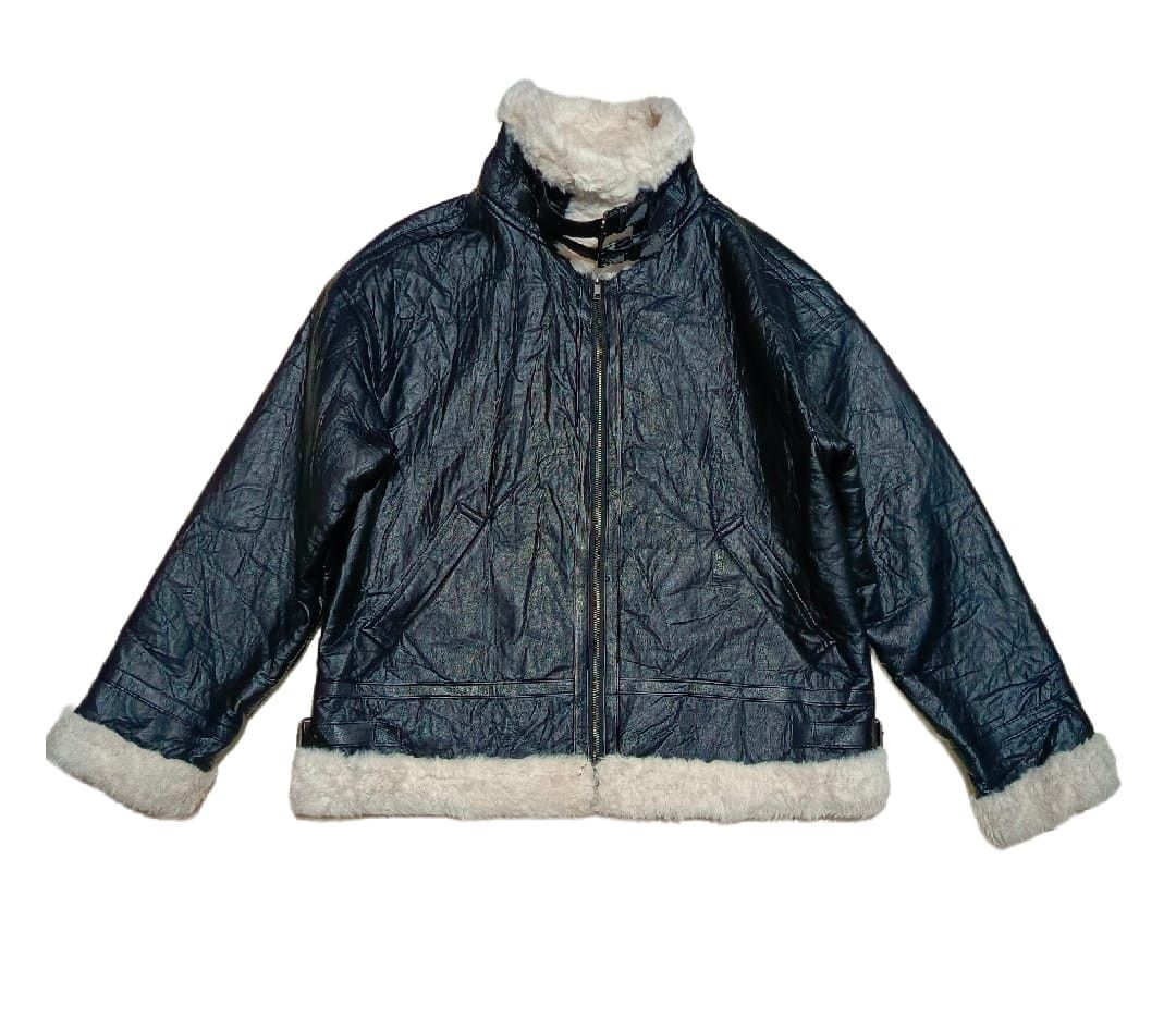 14th Addiction Japanese~ Fur & Faux Leather Jacket Tipe B2 Shearling Collar Size US L / EU 52-54 / 3 - 3 Thumbnail