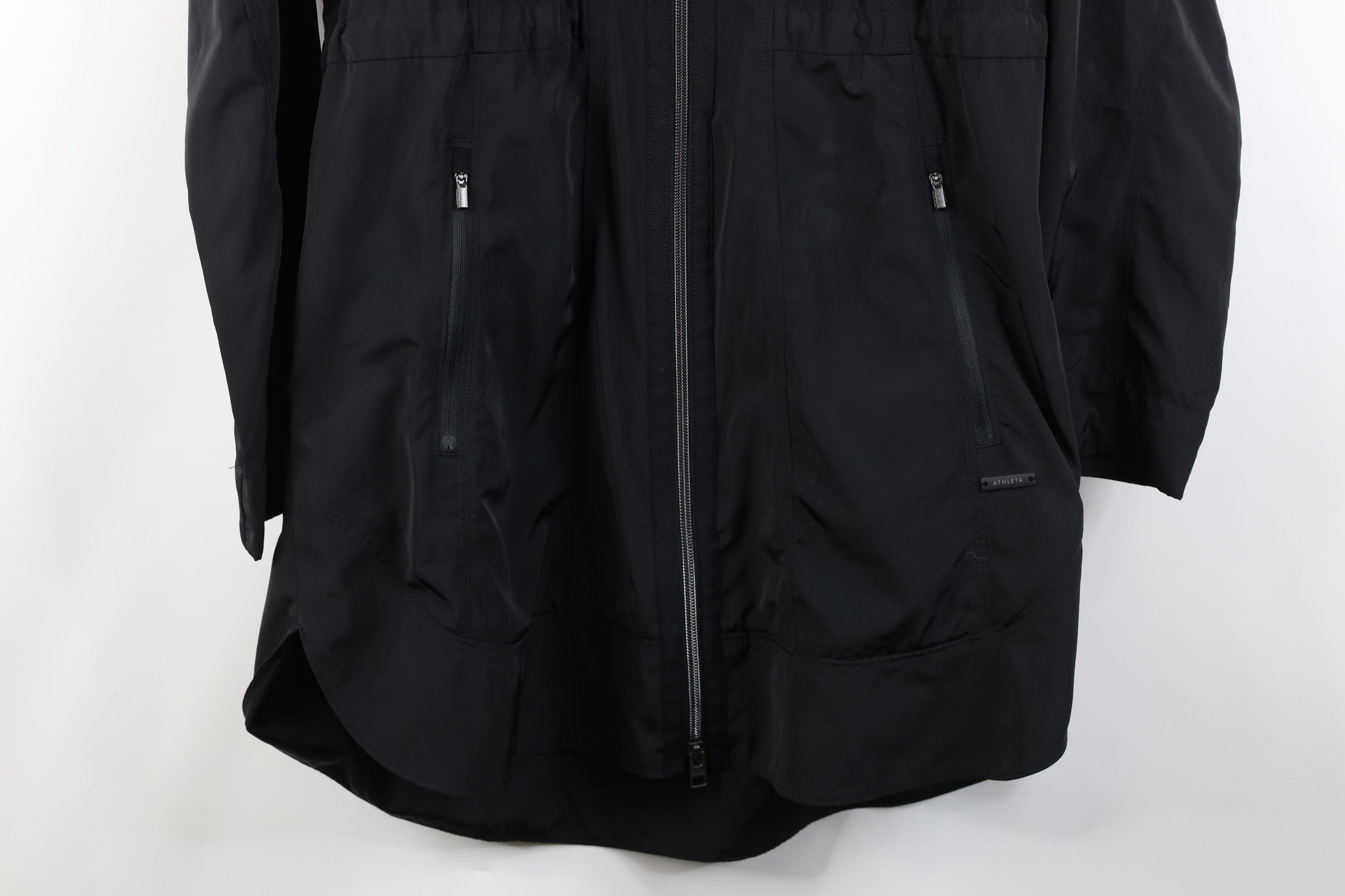 Athleta Athleta Resistant Drip Drop Hooded Rain Jacket Parka Black Size S / US 4 / IT 40 - 3 Thumbnail
