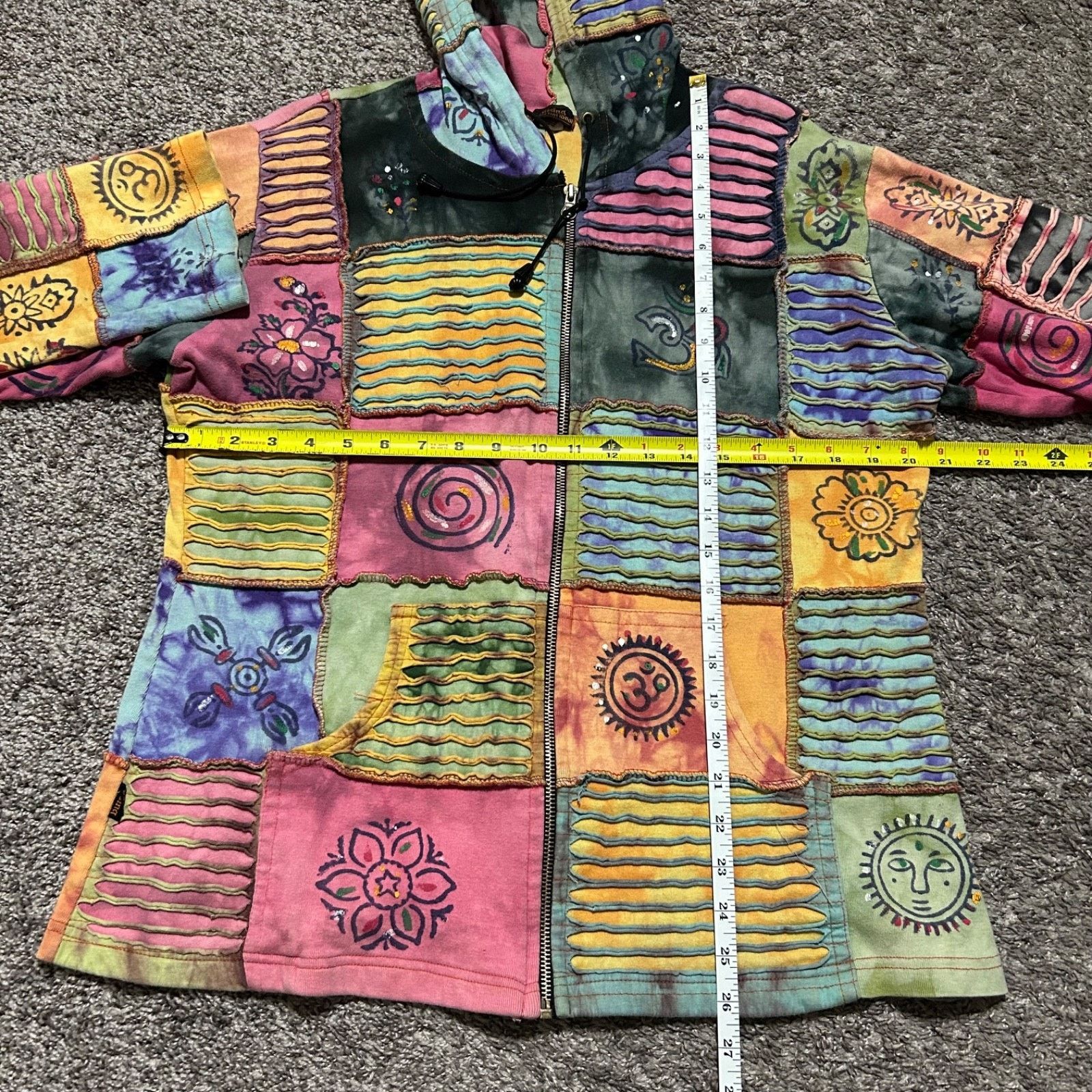 Vintage Vintage Hippie Jacket Patchwork Nepal Boho Full Zip 90s y2k Size XL / US 12-14 / IT 48-50 - 8 Thumbnail