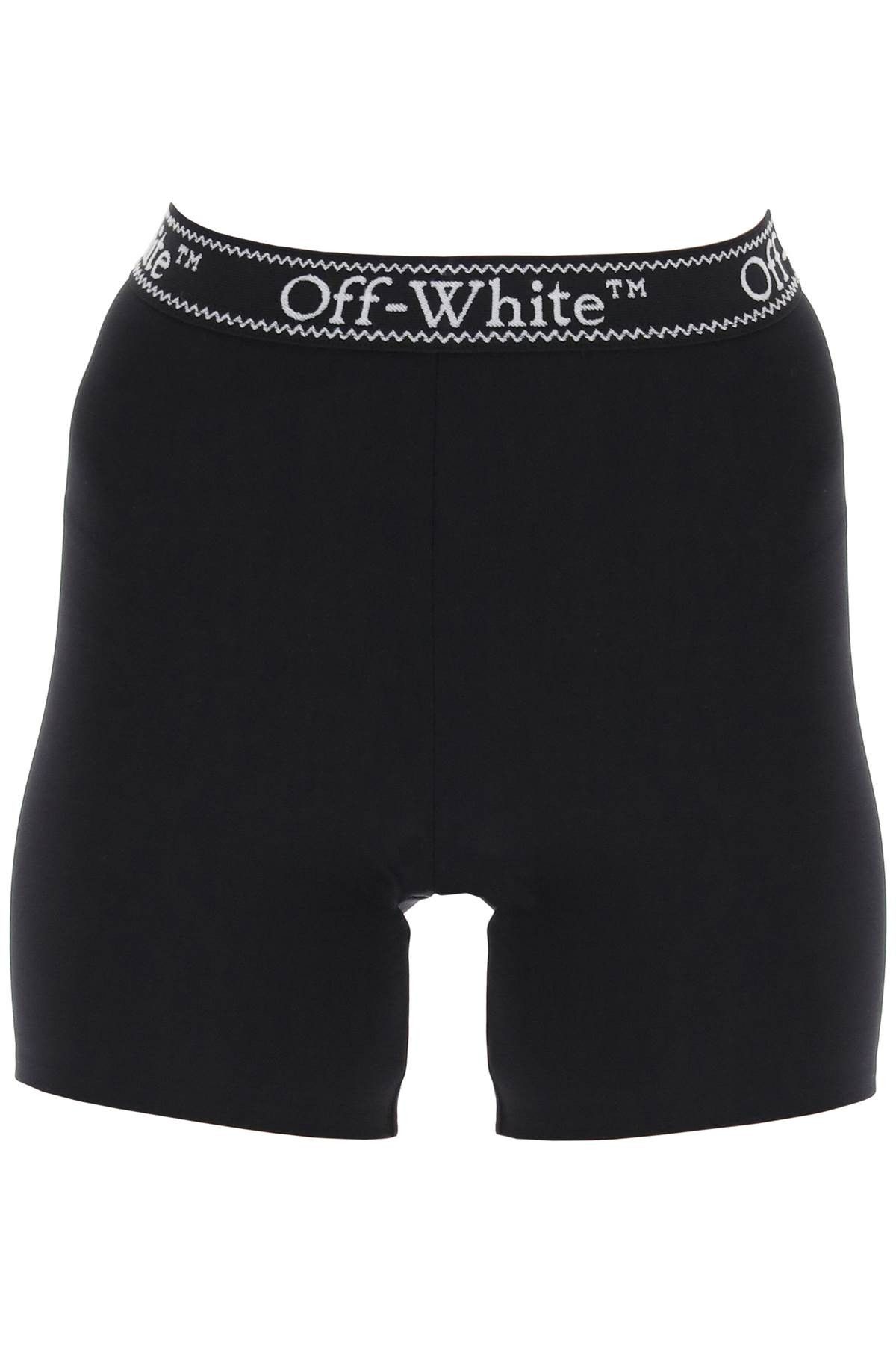 image of Off White Sporty Shorts With Branded Stripe in Nero, Women's (Size 24)