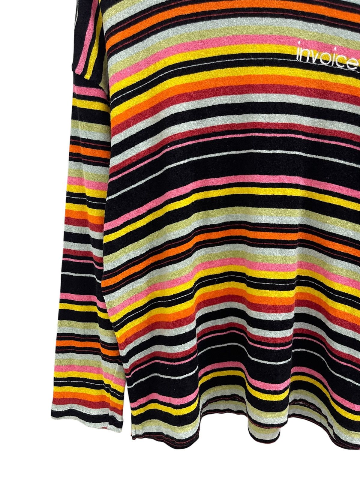 Japanese Brand Invoice Disco Stripe Wool L/S Shirt Size US XL / EU 56 / 4 - 4 Thumbnail