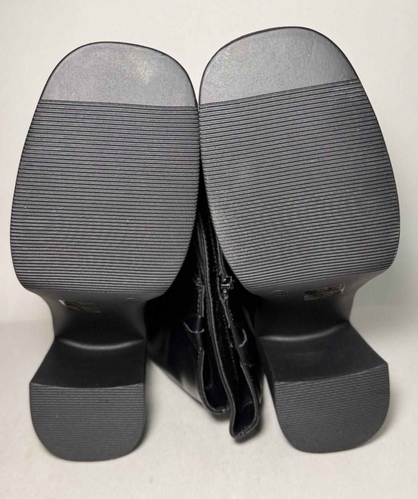 Other GlamNest Knee High Boots Block Heel Platform Zipper Black Size US 9 / IT 39 - 6 Thumbnail